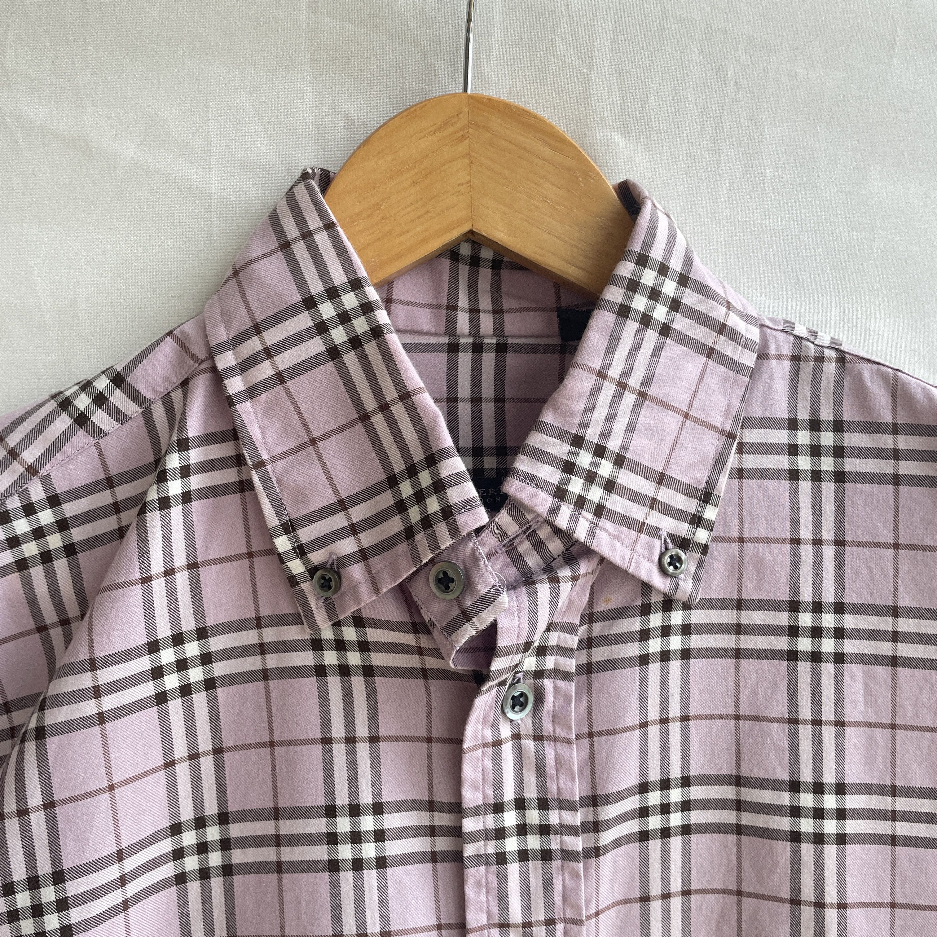 Burberry Burberry Vintage Nova Check Pink Made in USA Shirt Size US M / EU 48-50 / 2 - 4 Thumbnail