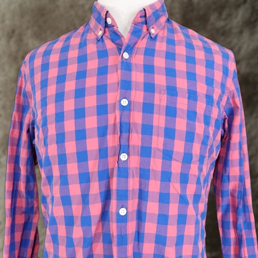 J.Crew J.Crew Shirt Mens Large Pink Blue Check Slim Fit Long Sleeve Button-Down Casual Size US L / EU 52-54 / 3 - 1 Thumbnail