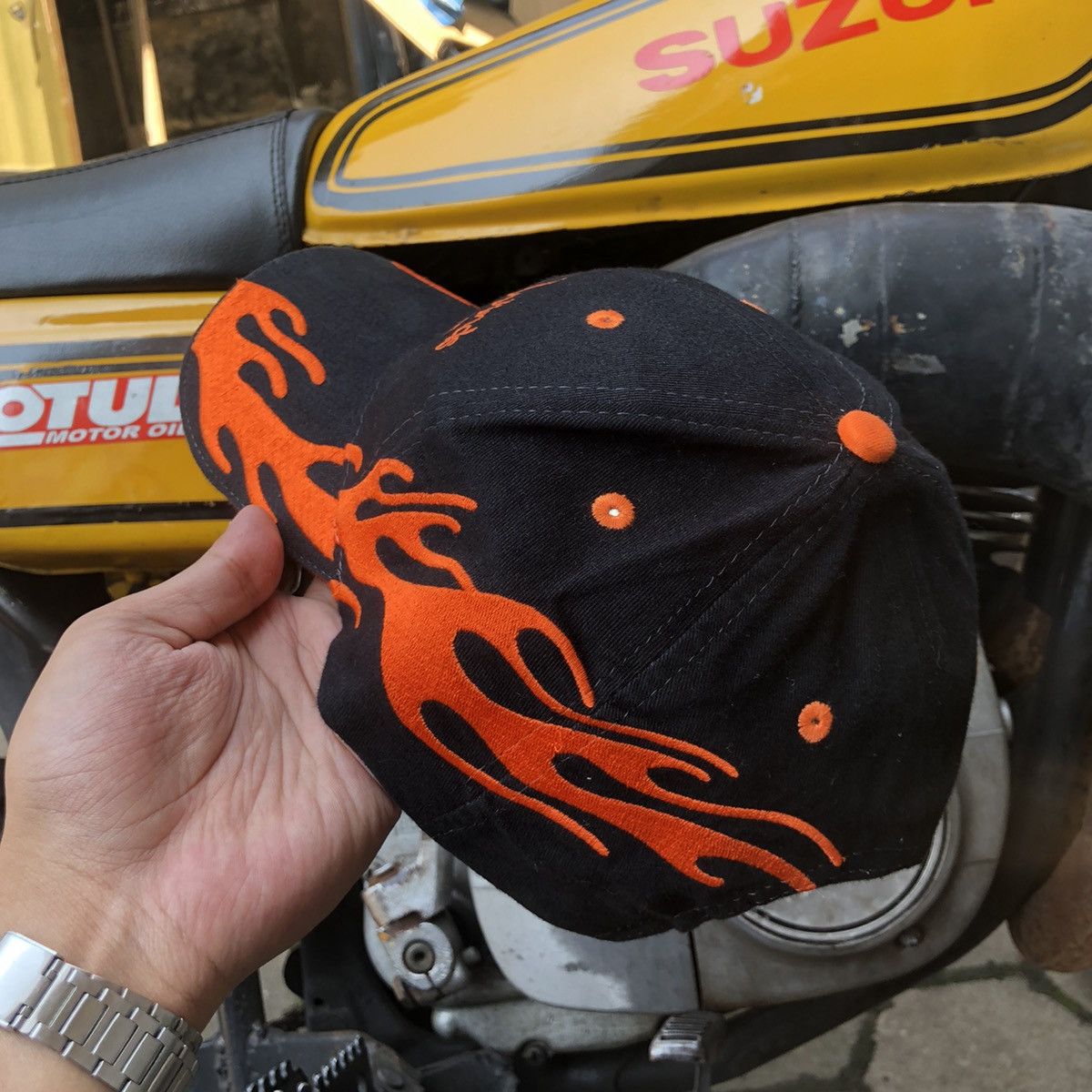 Vintage Vintage Racing Nascar Flame Hat Embroidery Hat Size ONE SIZE - 4 Thumbnail