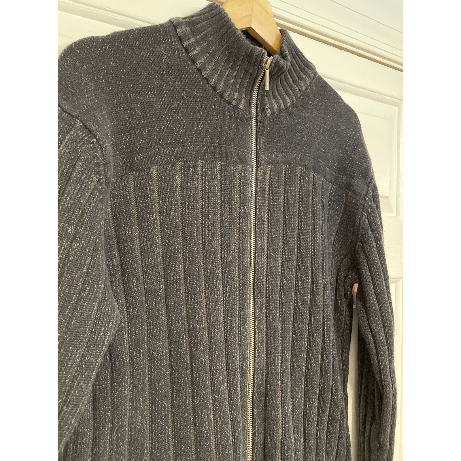 Calvin Klein Calvin Klein Jeans Zip Front Cotton Grey Knit Sweater L Size US L / EU 52-54 / 3 - 1 Thumbnail
