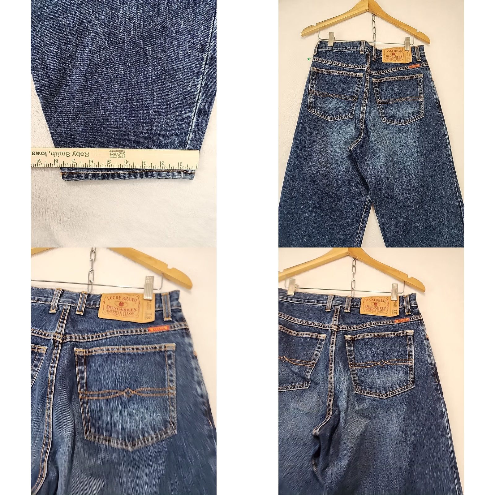 Lucky Brand VINTAGE Lucky Brand Jeans Men 33 Relaxed Straight Blue Denim 5-Pocket USA Y2K Logo Size US 33 - 8 Thumbnail
