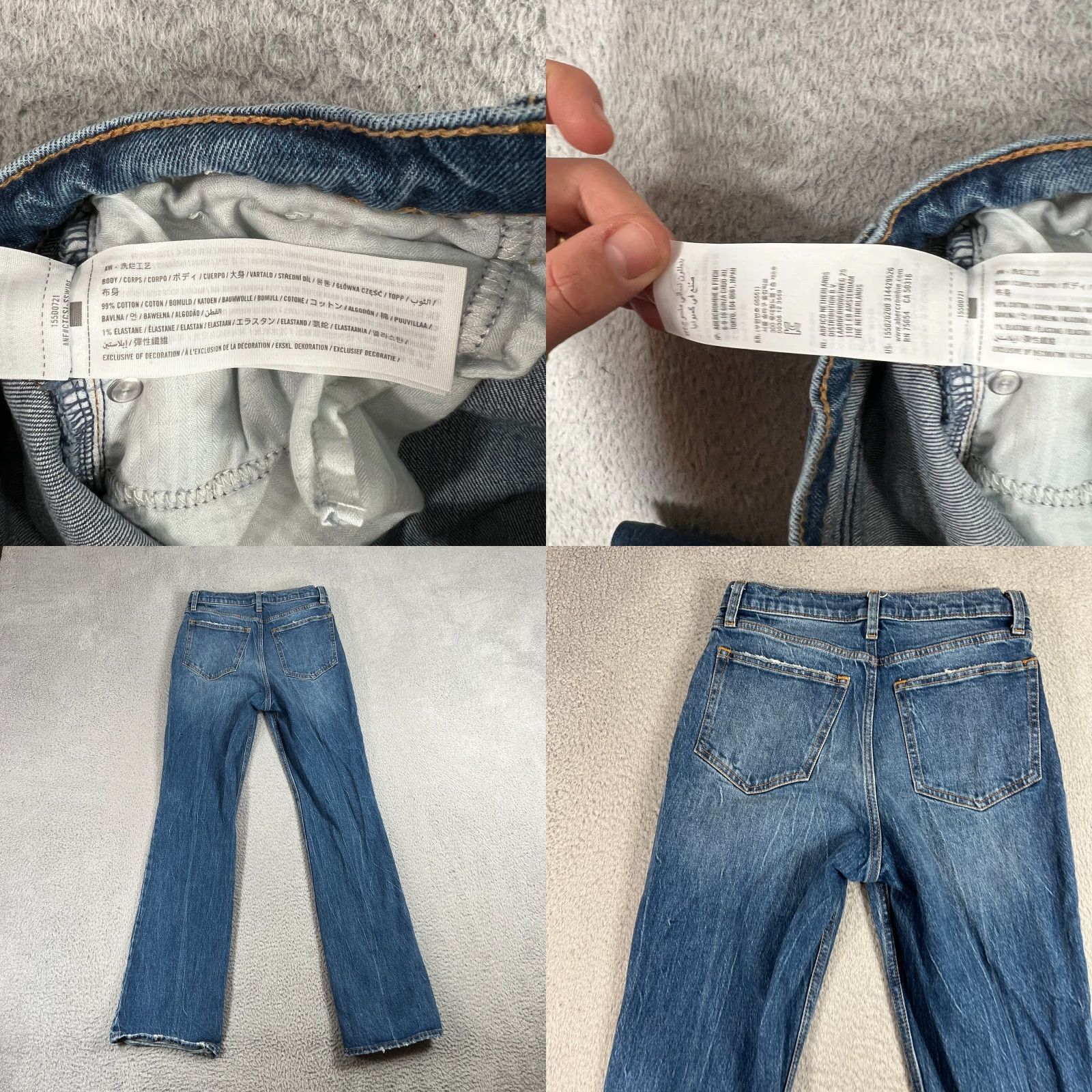 Abercrombie & Fitch Abercrombie & Fitch Jeans Womens 8 70s Vintage Flare Ultra High Rise Blue Denim Baggy Bohemian Hippie Preppy Outdoor Mens Womens Girls Size 29" - 8 Thumbnail