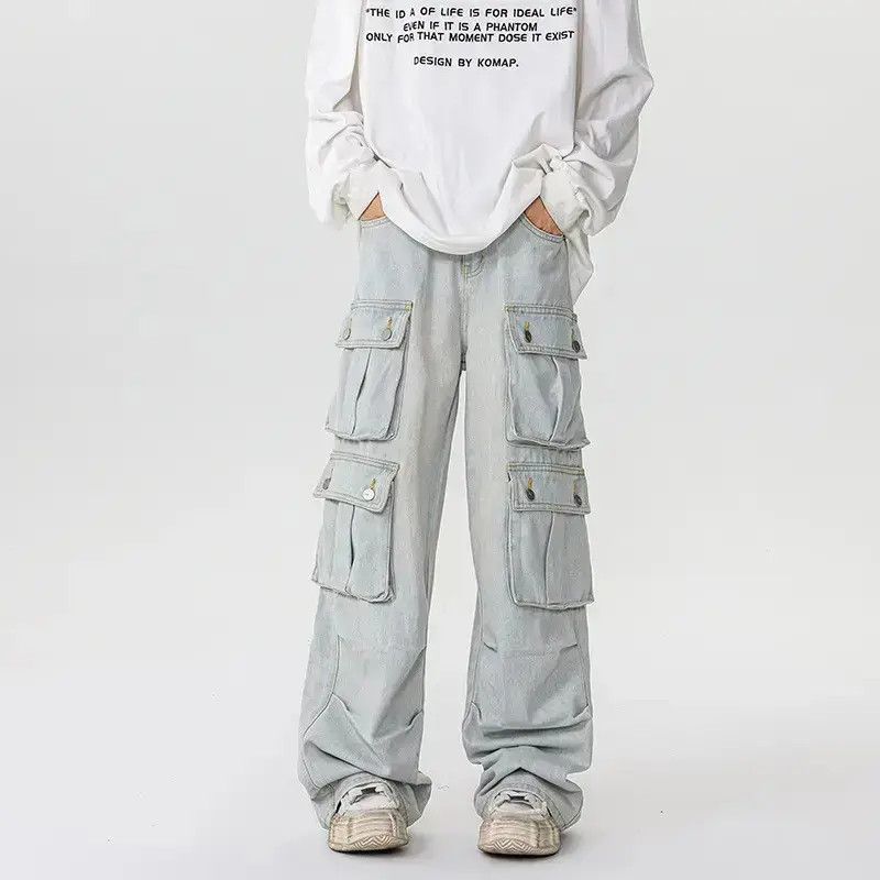 Japanese Brand Retro straight leg wide leg pocket jeans Size US 32 / EU 48 - 5 Thumbnail