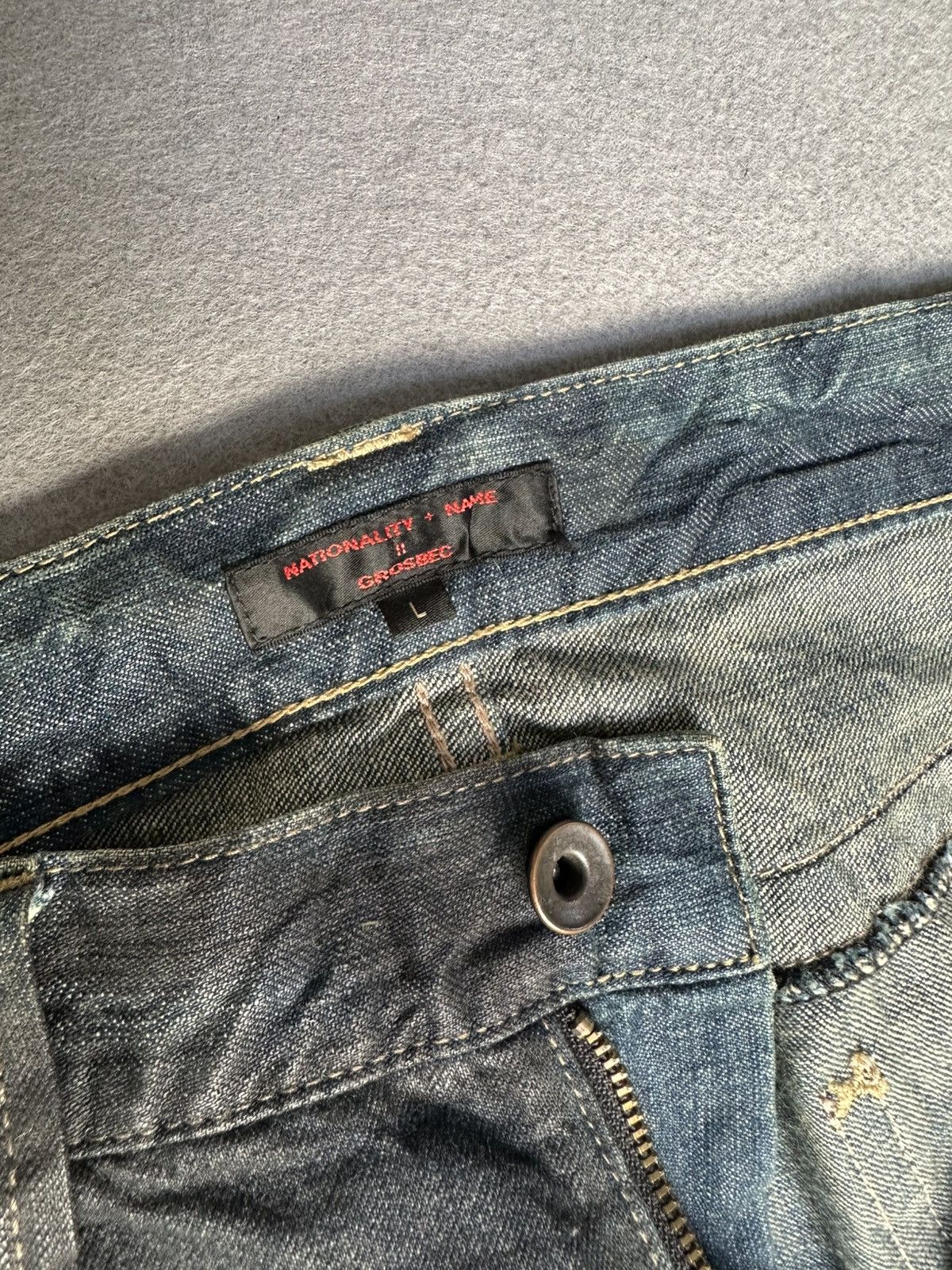 Japanese Brand Nationality + Name II Crosbec Waxed Denim Size US 33 - 17 Thumbnail