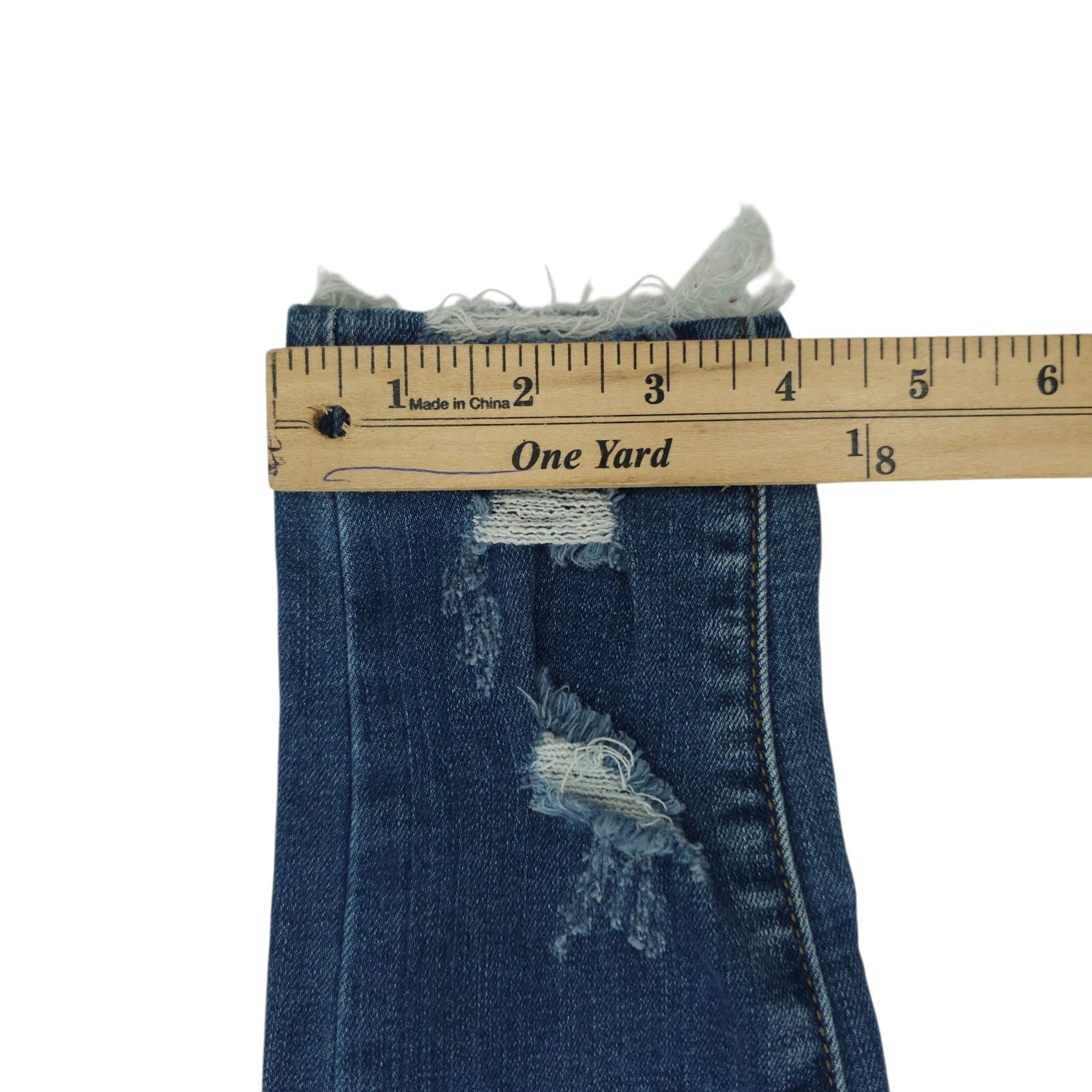 Kancan USA KanCan Gemma Skinny Jean 0/23 Mid Rise Distressed Raw Hem Size 22" - 7 Thumbnail