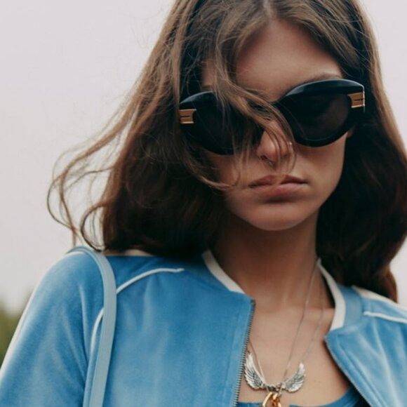 Palm Angels Palm Angels PERI10F MIRACLE 1007 Sunglasses Black Cat Eye Size ONE SIZE - 1 Thumbnail