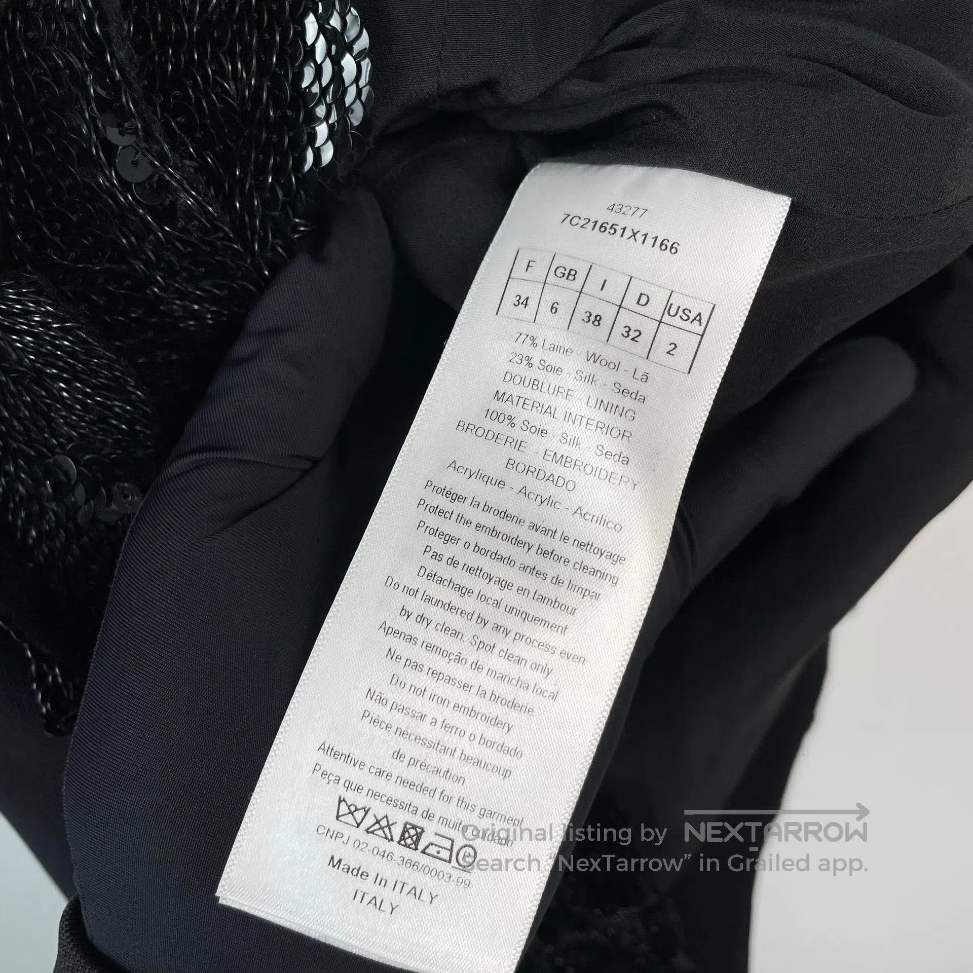 Dior Dior Black Heavy Skirt with Beaded and Sequined Decoration Size XXS / US 00 / IT 34 - 5 Thumbnail