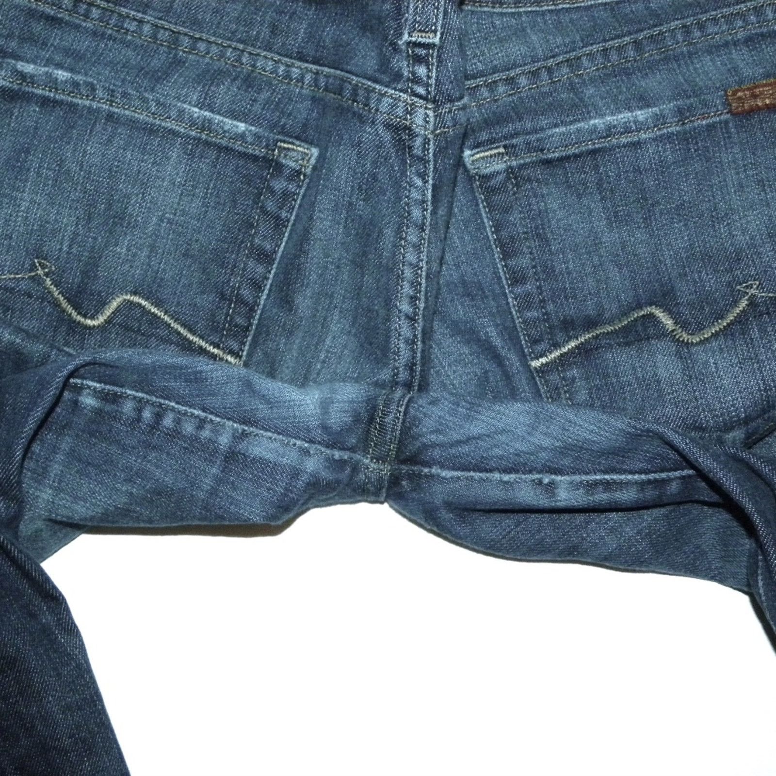 7 For All Mankind 7 FAM Flip Flop Bootcut Jeans Dark Wash size 32 Size 32" / US 10 / IT 46 - 5 Thumbnail