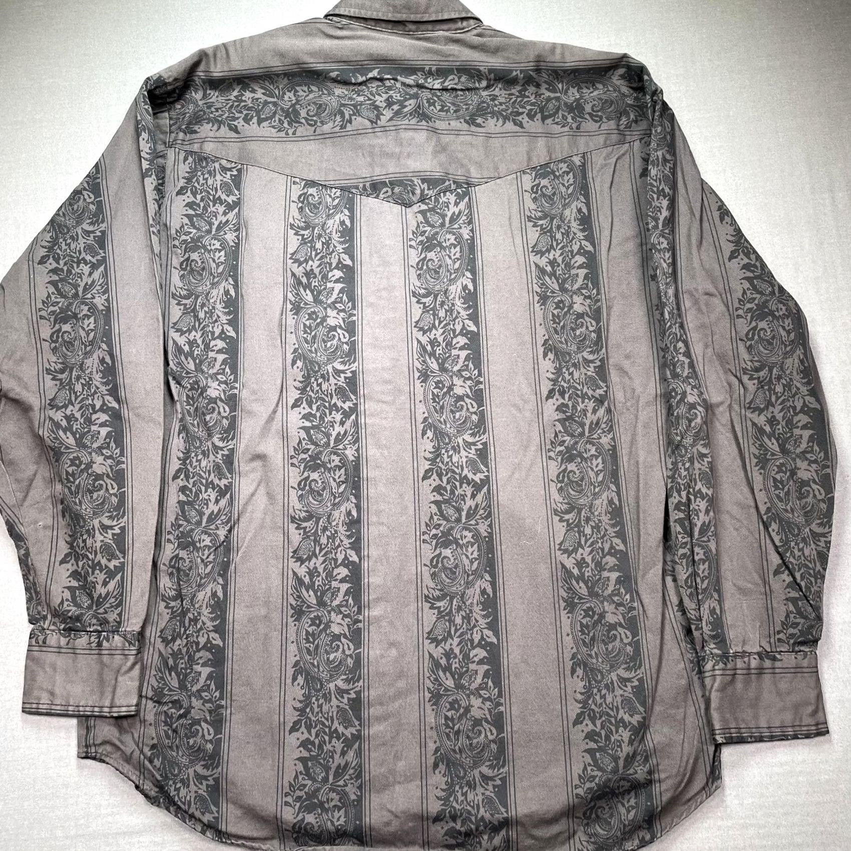 Roper Roper Rodeo Blue Shirt Mens Large Gray Western Stripe Long Sleeve Snap Size US L / EU 52-54 / 3 - 5 Thumbnail