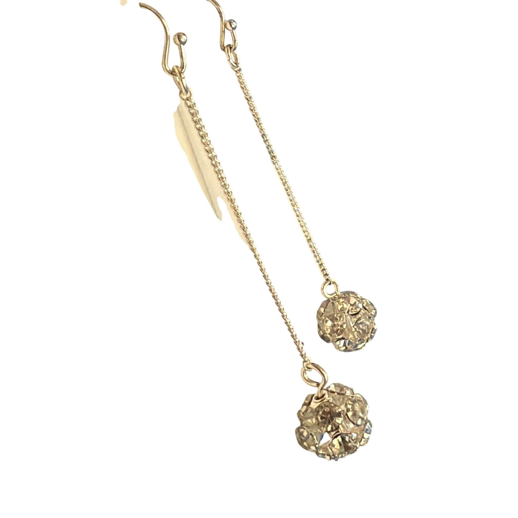 Other Vintage Avon Silver Tone Long Dangle Earrings Hooks Clear Rh Size ONE SIZE - 3 Thumbnail