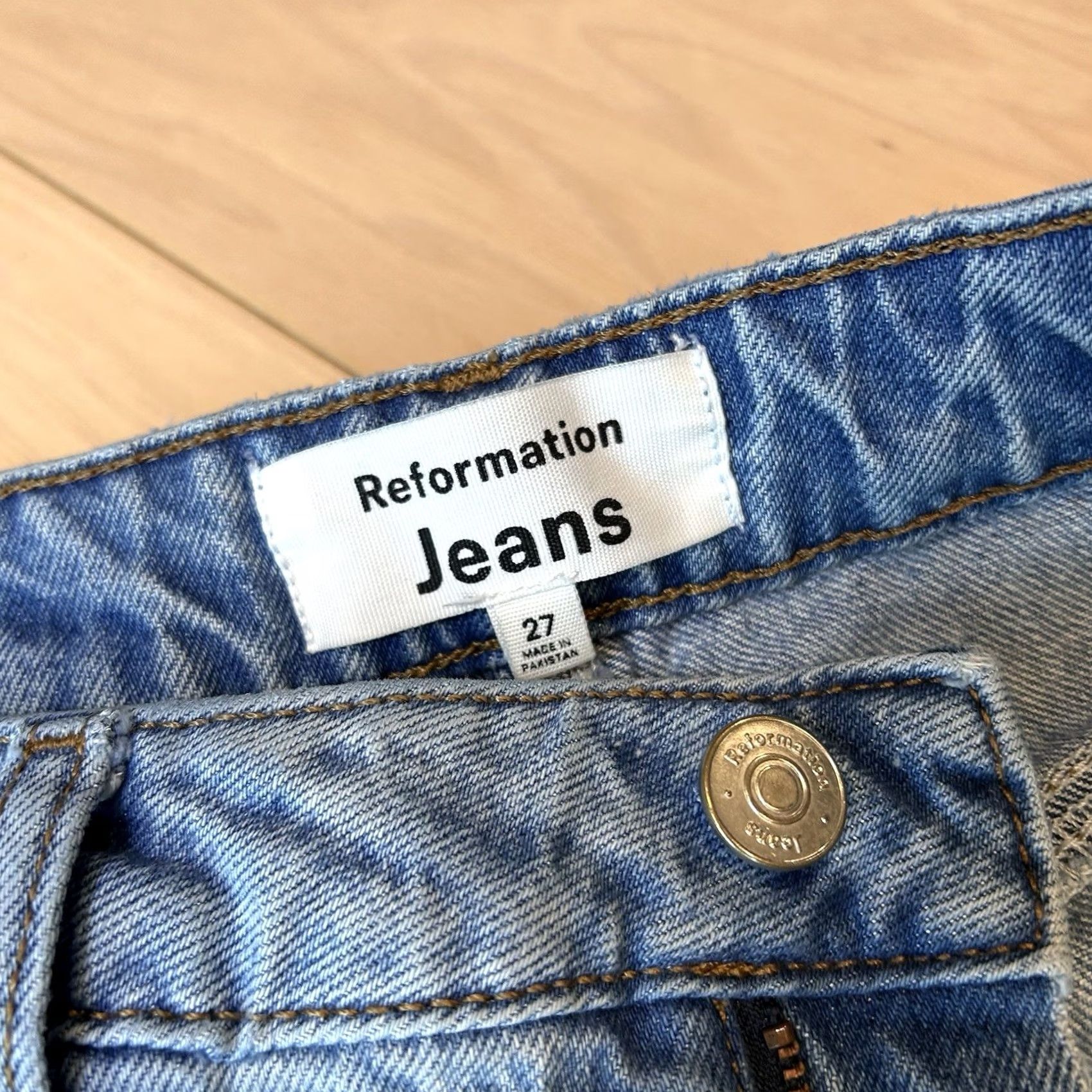 Reformation VINTAGE Reformation Liza Ultra High Rise Slim Straight Jeans Malta Women’s 27 Blue Denim 90s Bohemian City 5-Pocket Mens? Size 27" / US 4 / IT 40 - 5 Thumbnail