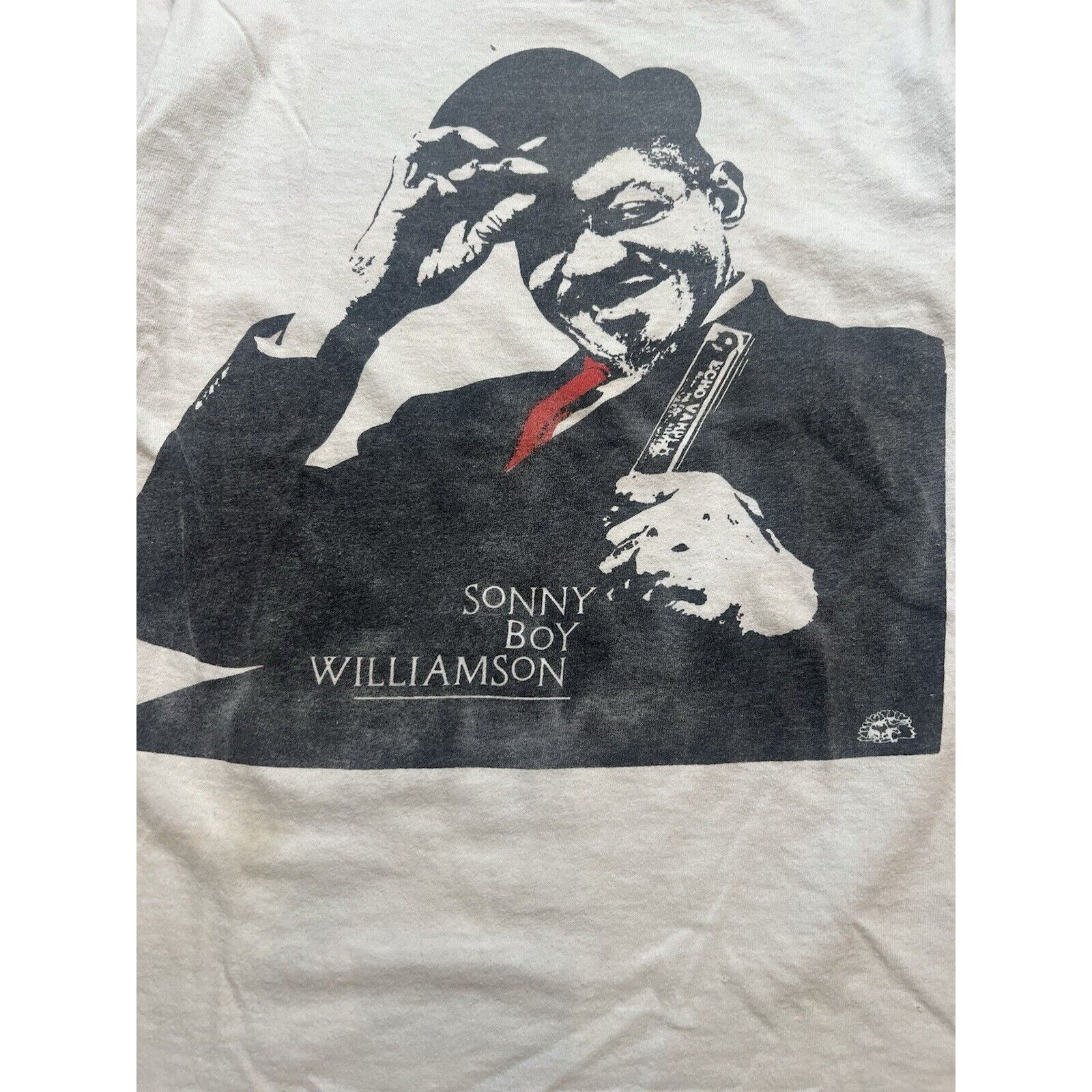 Fruit Of The Loom Vintage 90s Sonny Boy Williamson Blues Legend White Tee M Size US M / EU 48-50 / 2 - 3 Thumbnail
