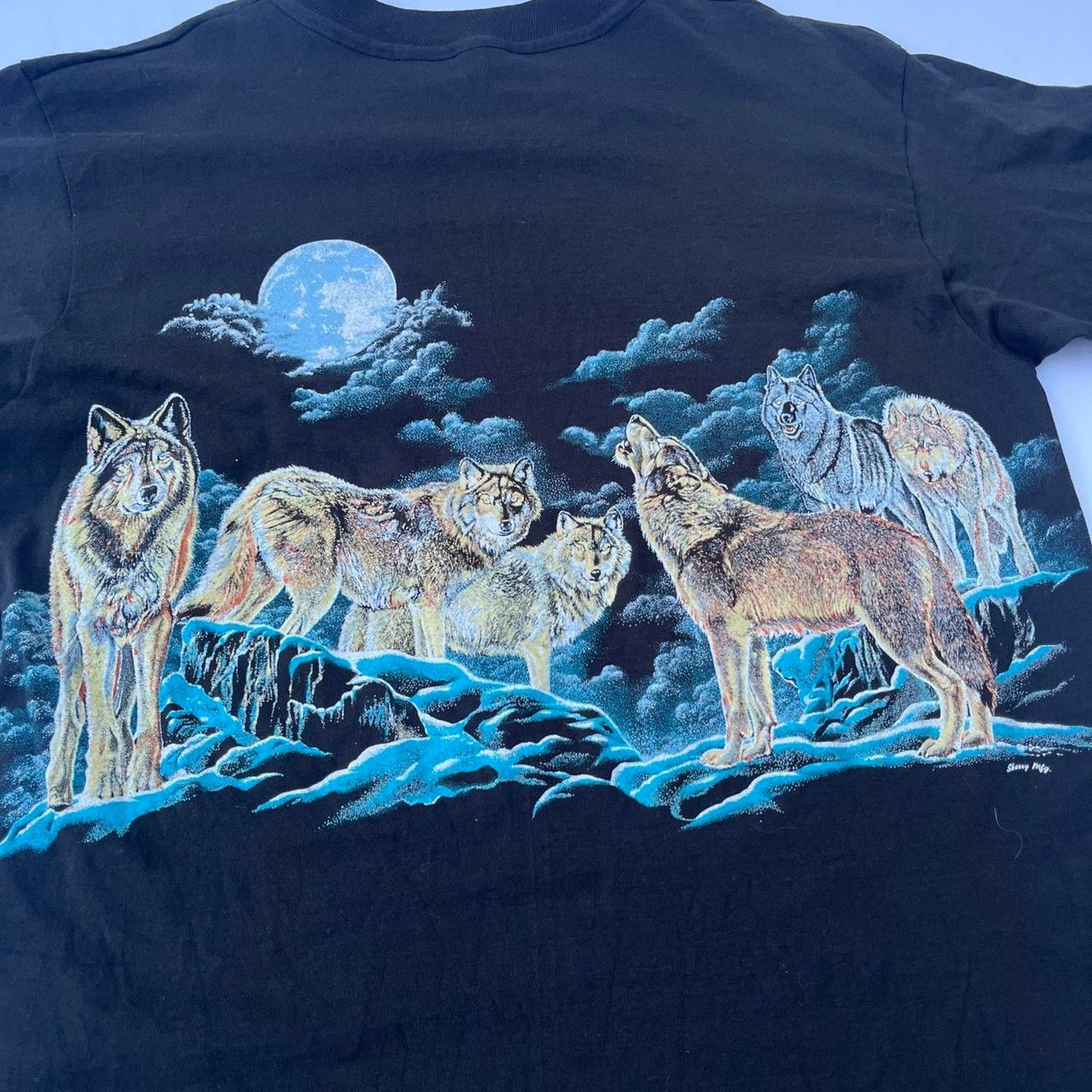 Other Mountain Wolf AOP Vintage 90s Wildlife Single Stitch T-Shirt Size US L / EU 52-54 / 3 - 5 Thumbnail