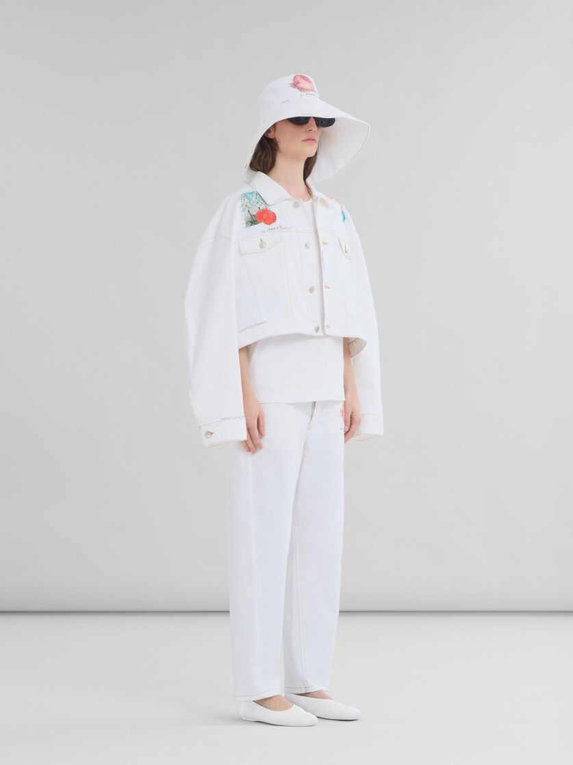 Marni oc11z0525 Denim Jacket in White Size M / US 6-8 / IT 42-44 - 6 Thumbnail