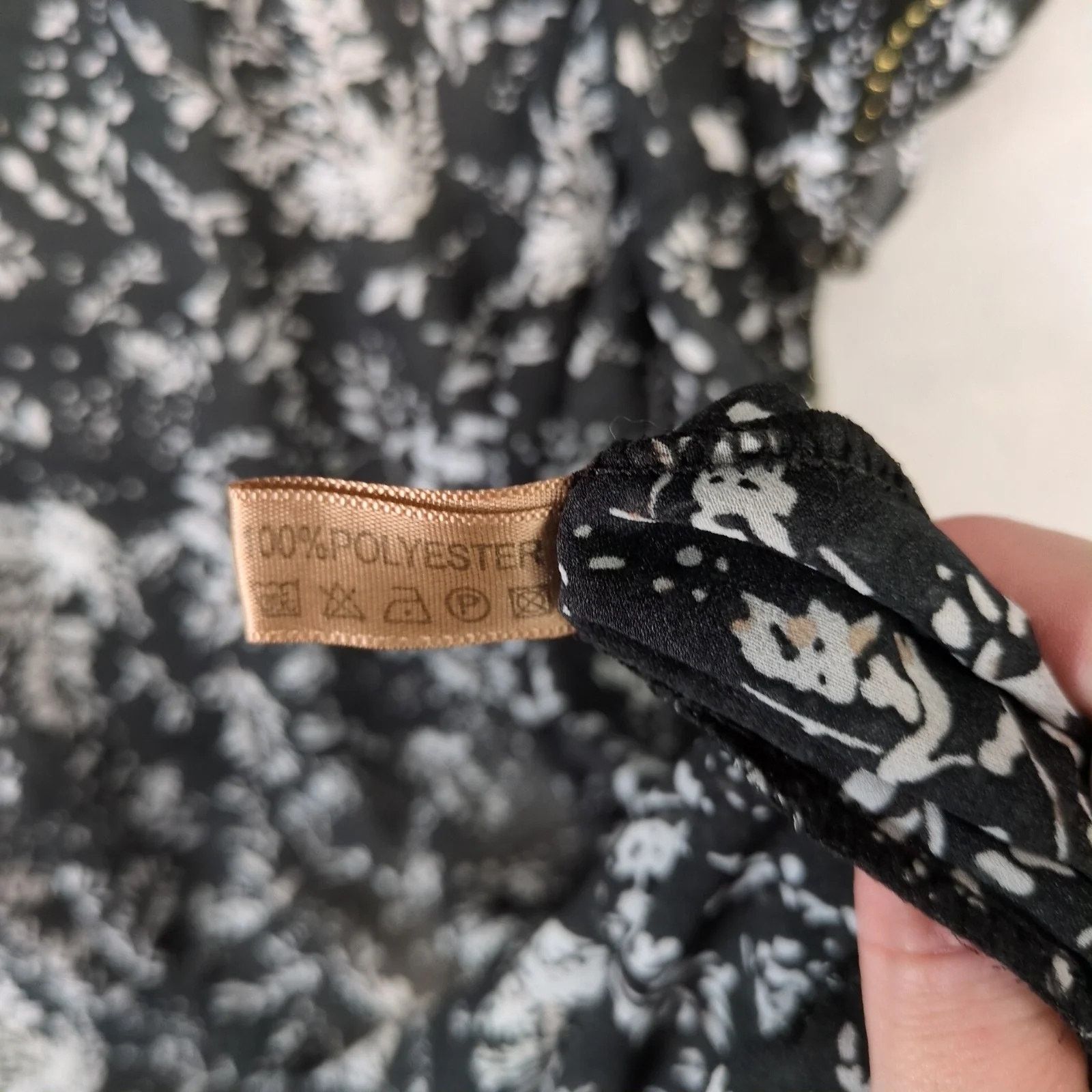 Other Laon Black Floral Print Sheer Long Kimono Open Cardigan XL Size XL / US 12-14 / IT 48-50 - 6 Thumbnail