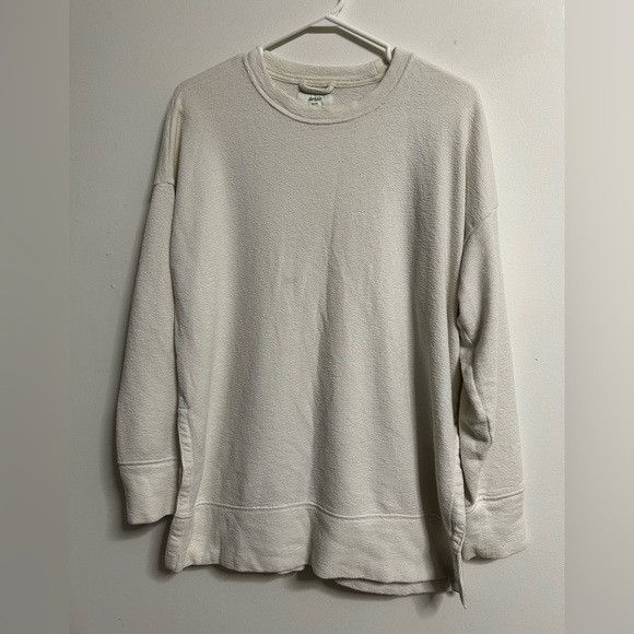 American Eagle Outfitters Aerie Cream Oversized Crewneck Size XS / US 0-2 / IT 36-38 - 1 Thumbnail