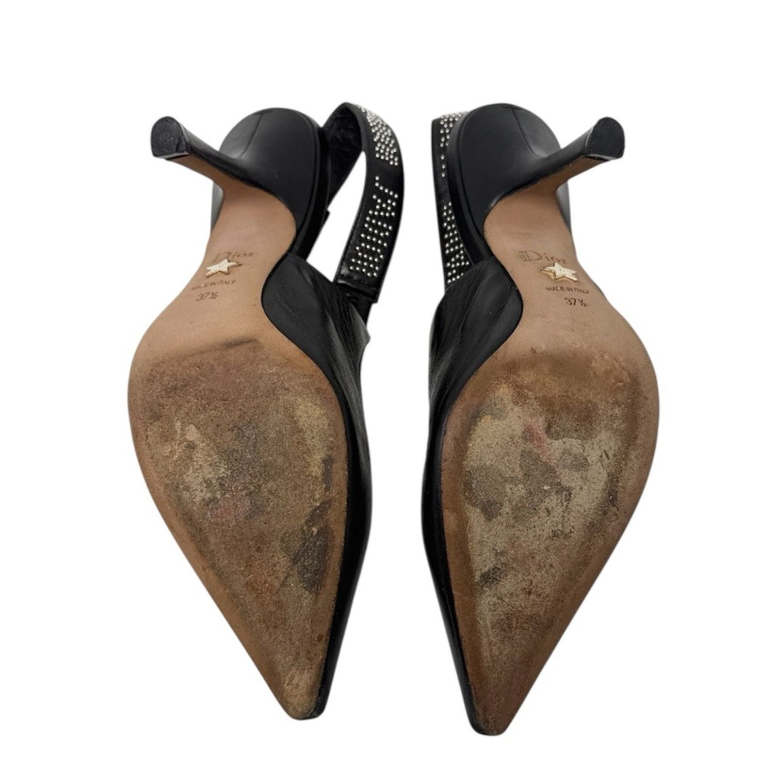 Dior Dior J’Adior Studded Black Leather Slingback Pumps Size 37.5 Size US 7.5 / IT 37.5 - 11 Thumbnail