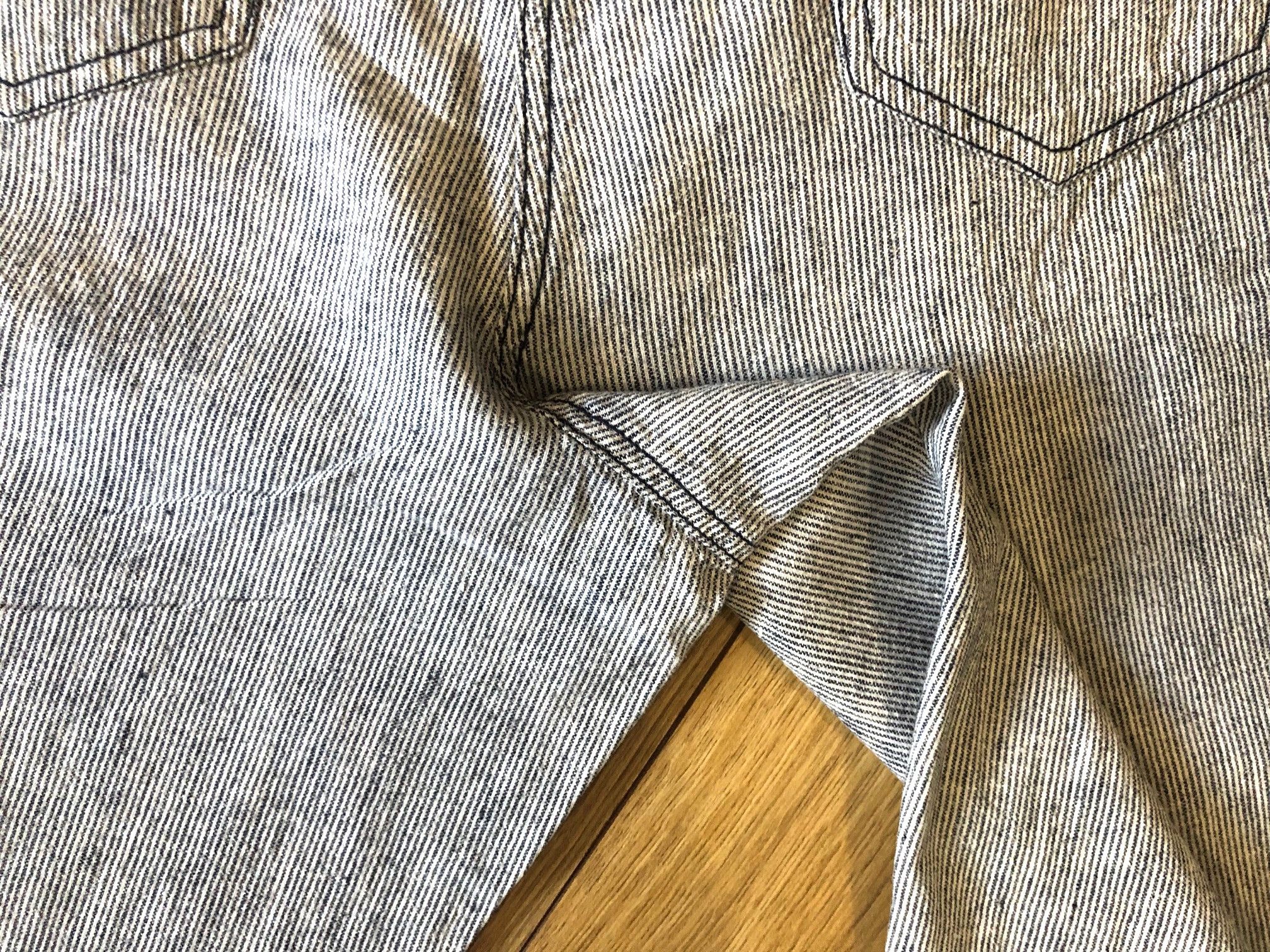 Other Women's linen trousers with white blue stripes, size L/40-42 Size 27" / US 4 / IT 40 - 9 Thumbnail