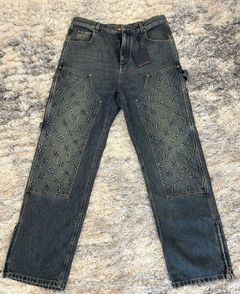 LOUIS VUITTON Denim Pants Jeans 34 Gray Indigo Authentic Women Used from  Japan
