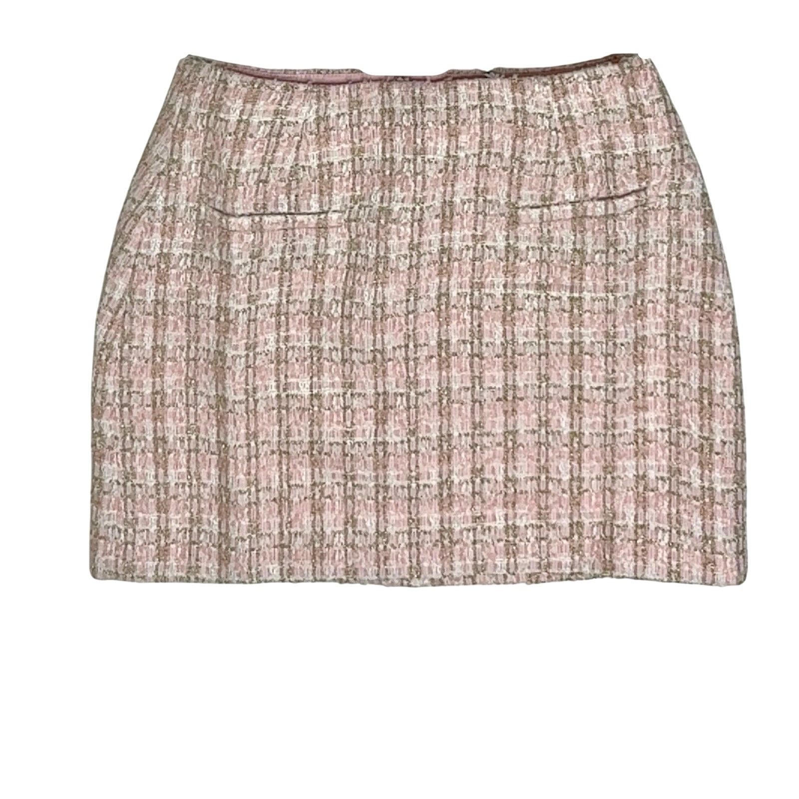 Other Rumored + Revolve Coco Mini Skirt SMALL Tweed Pink Cottage Size 26" / US 2 / IT 38 - 4 Thumbnail