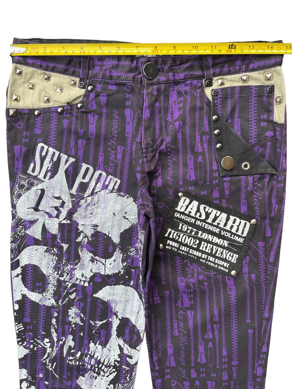 Japanese Brand × Seditionaries Bastard Punk Last Stand by The Sex Pot Revenge Skull Pants Size US 29 - 18 Thumbnail