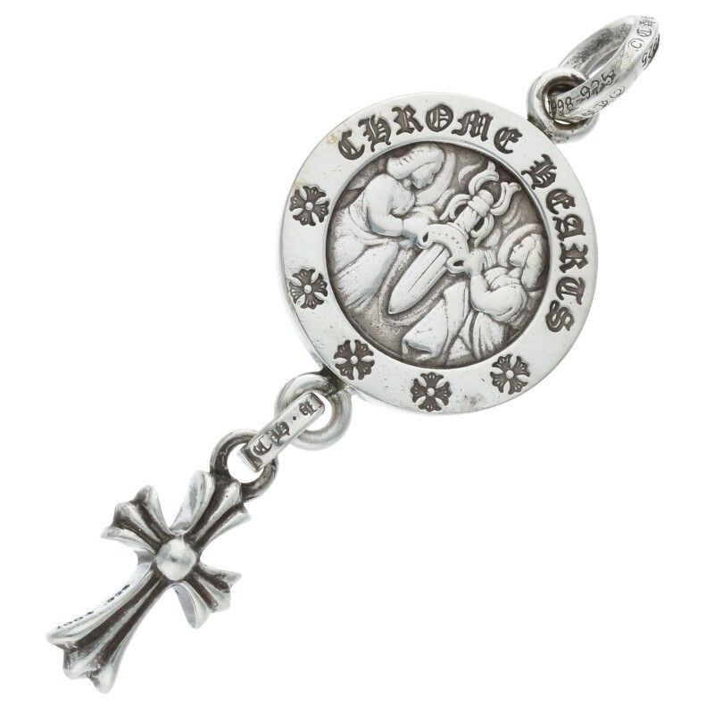 ANGEL MEDALwCRS BBYFAT/シルバーネックレストップ Chrome Hearts Top ANGEL MEDALwCRS BBYFAT/Angel Medal w Baby Fat