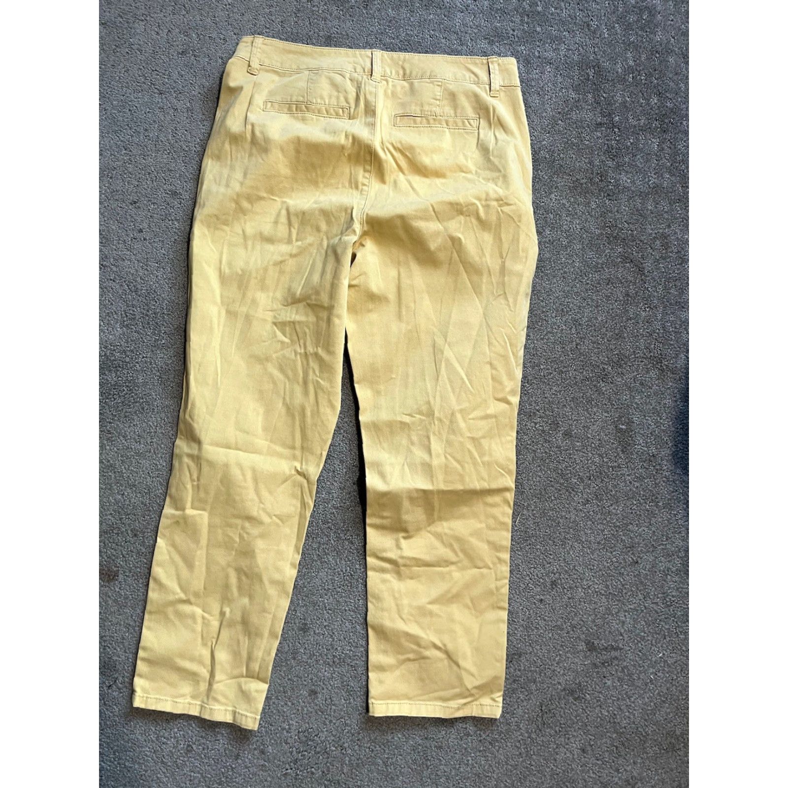 Vintage Style&co. Women's Pant Size 6 Yellow Mid Rise Ankle Pant Cotton Blend Comfort Womens Size 28" / US 6 / IT 42 - 3 Thumbnail