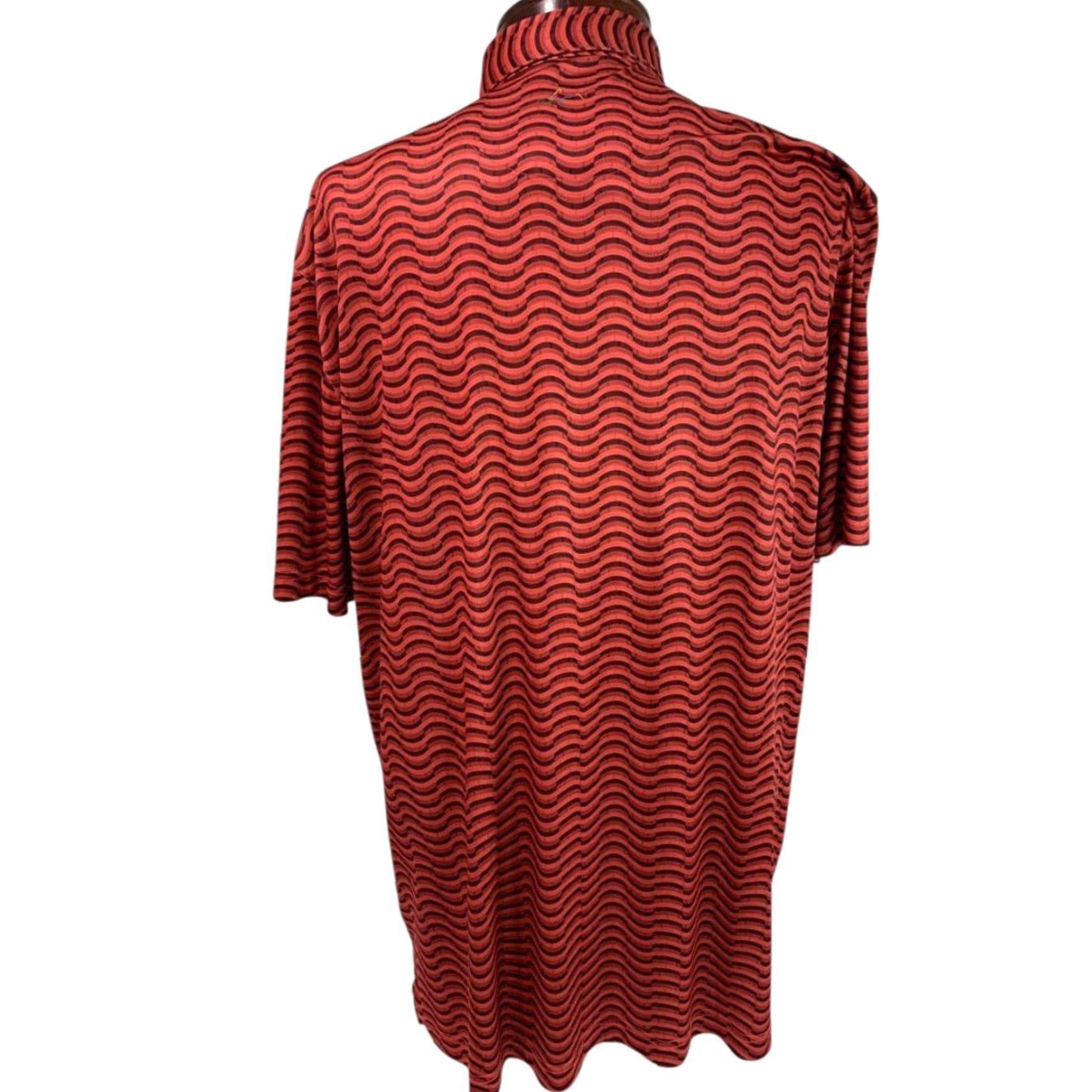 Vintage Greg Norman PlayDry Shirt Mens Polo Golf Red Pattern 2XL Size US XXL / EU 58 / 5 - 8 Thumbnail
