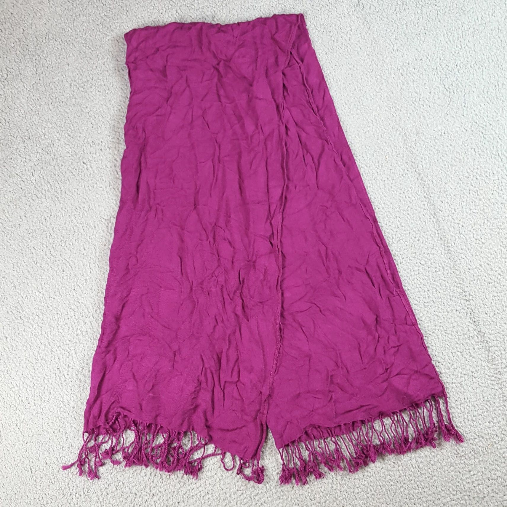 Vintage VINTAGE Pashmina Scarf Knit Wool Tassel Fringe Purple Women Adult One Size Fringe Winter Wrap Shawl 80s 90s Fashion Designer Size ONE SIZE - 2 Thumbnail