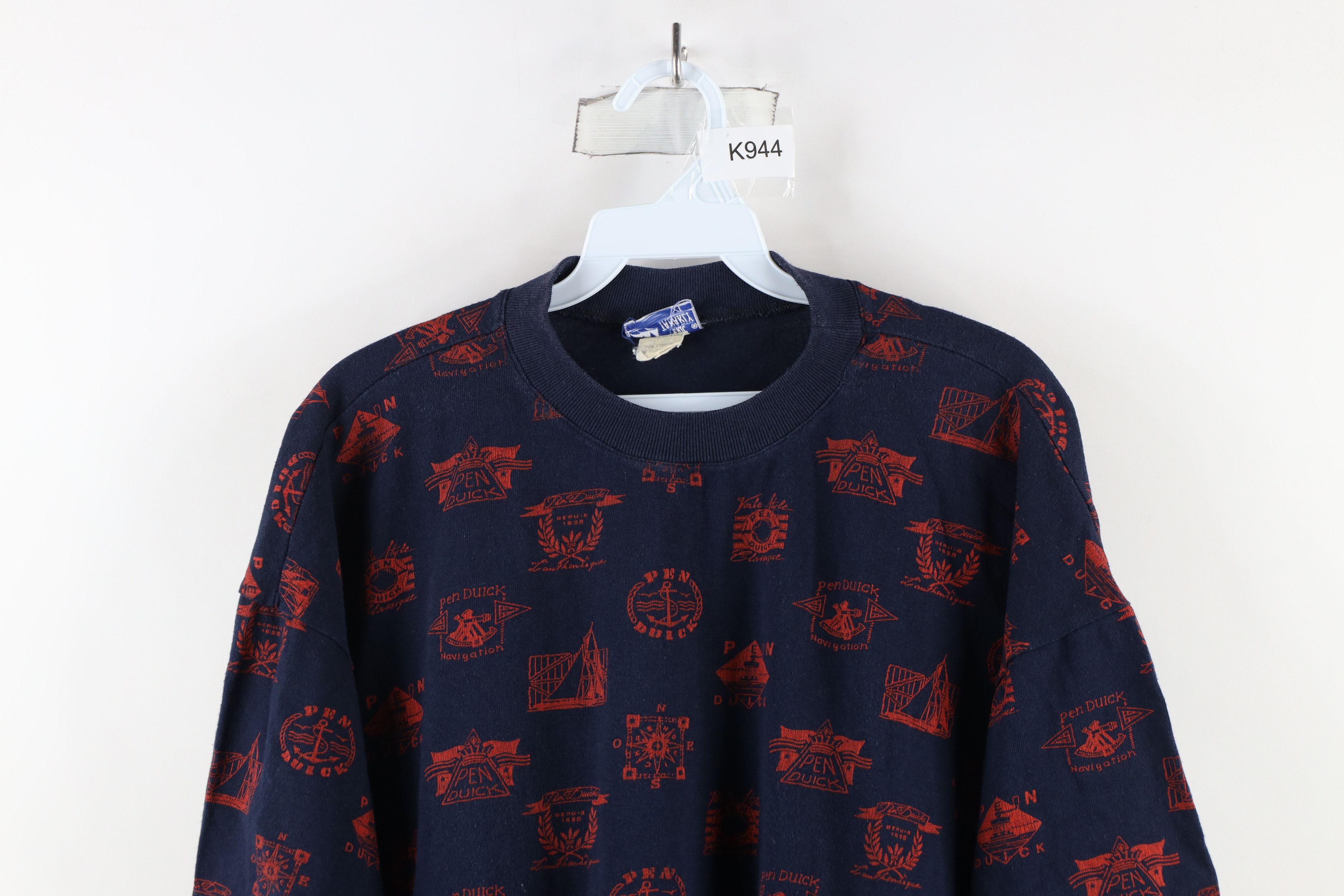 Vintage Vintage 90s Eric Tabarly Sailing All Over Print T-Shirt Size US XL / EU 56 / 4 - 2 Thumbnail