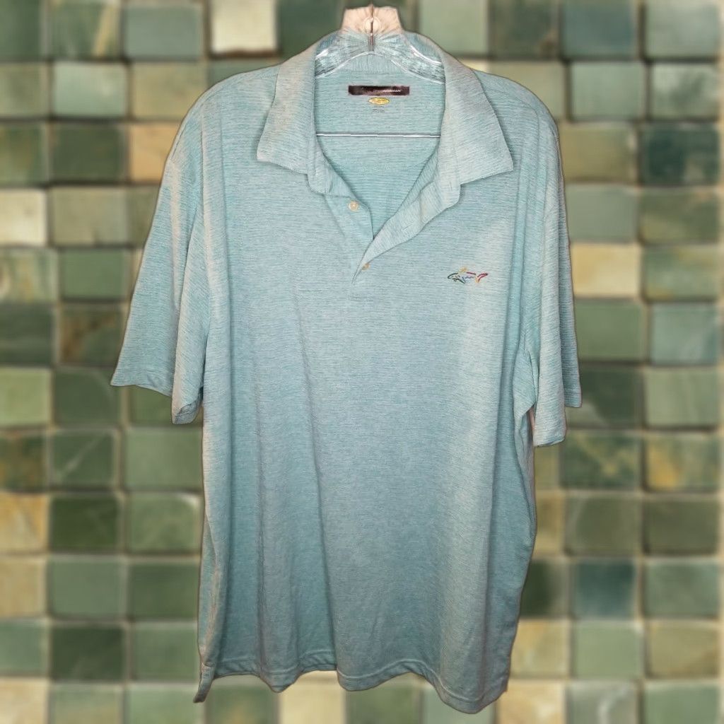 Vintage Greg Norman Men Polo Short Sleeve Play Dry 2XL Teal Blue Size US XXL / EU 58 / 5 - 1 Thumbnail