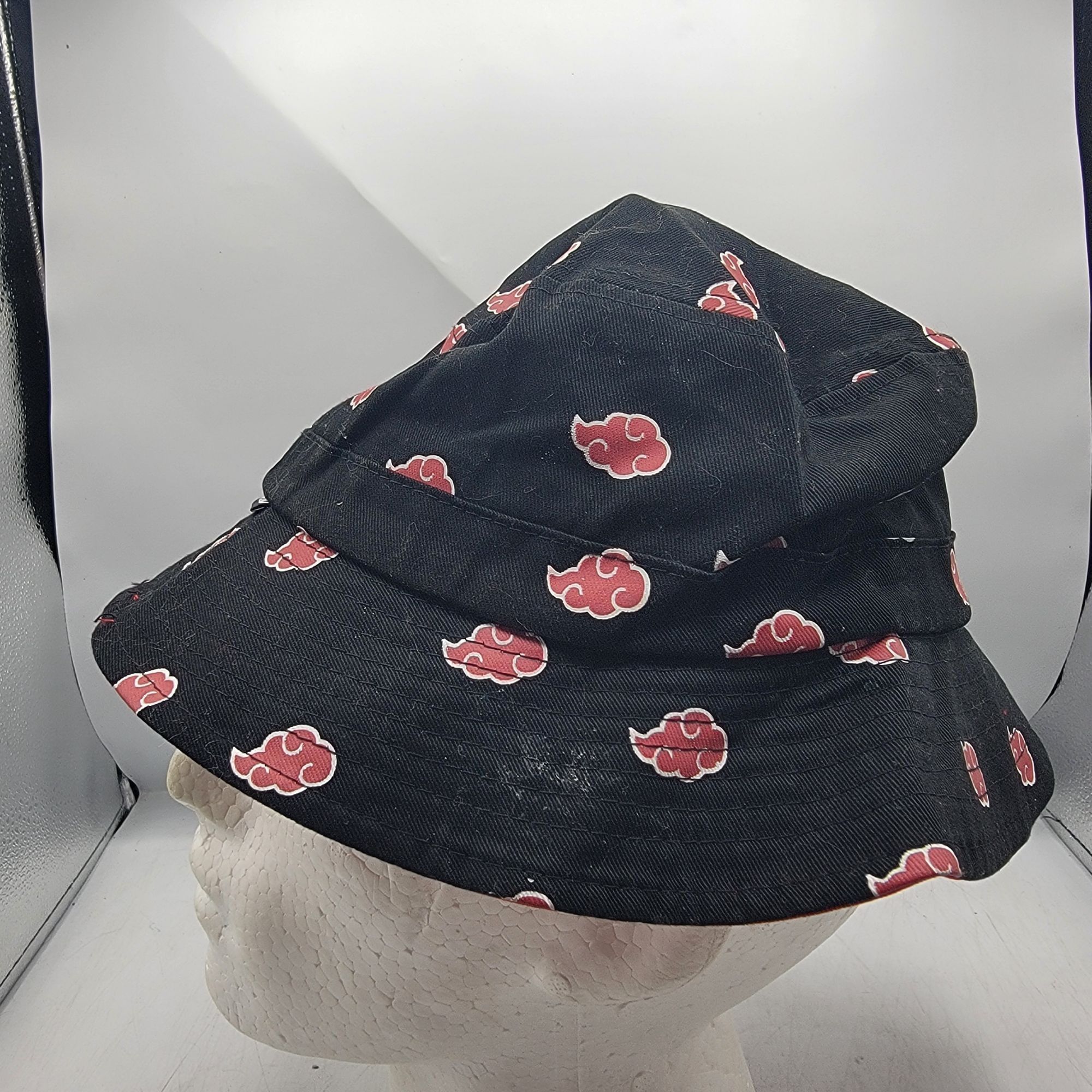 Hypland Hypland Naruto Akatsuki Large Bucket Hat Black Red Anime Nin Size ONE SIZE - 2 Thumbnail