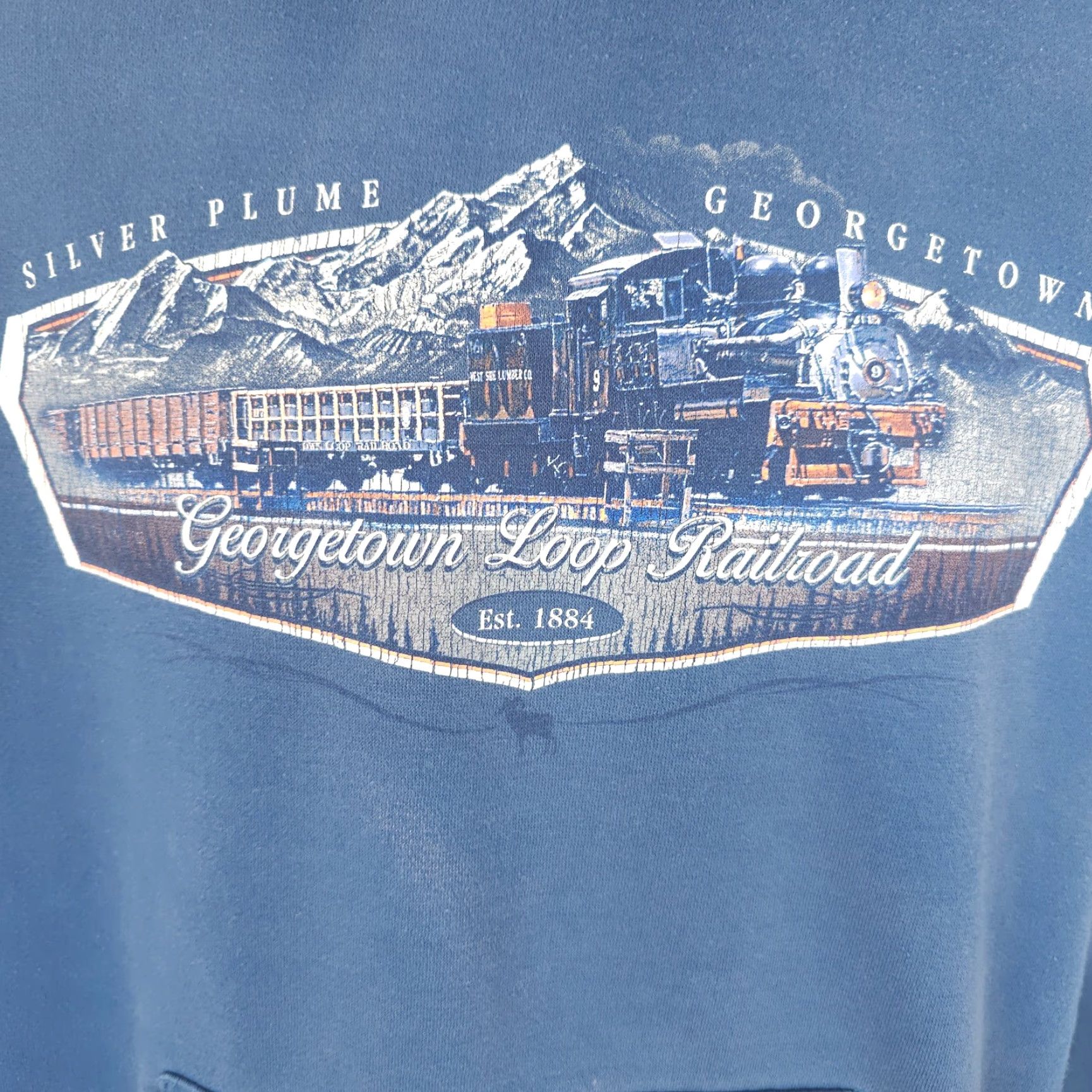 Vintage VINTAGE Georgetown Loop Railroad Sweatshirt Hoodie Mens Size Small Blue Y2K Train Size US S / EU 44-46 / 1 - 3 Thumbnail