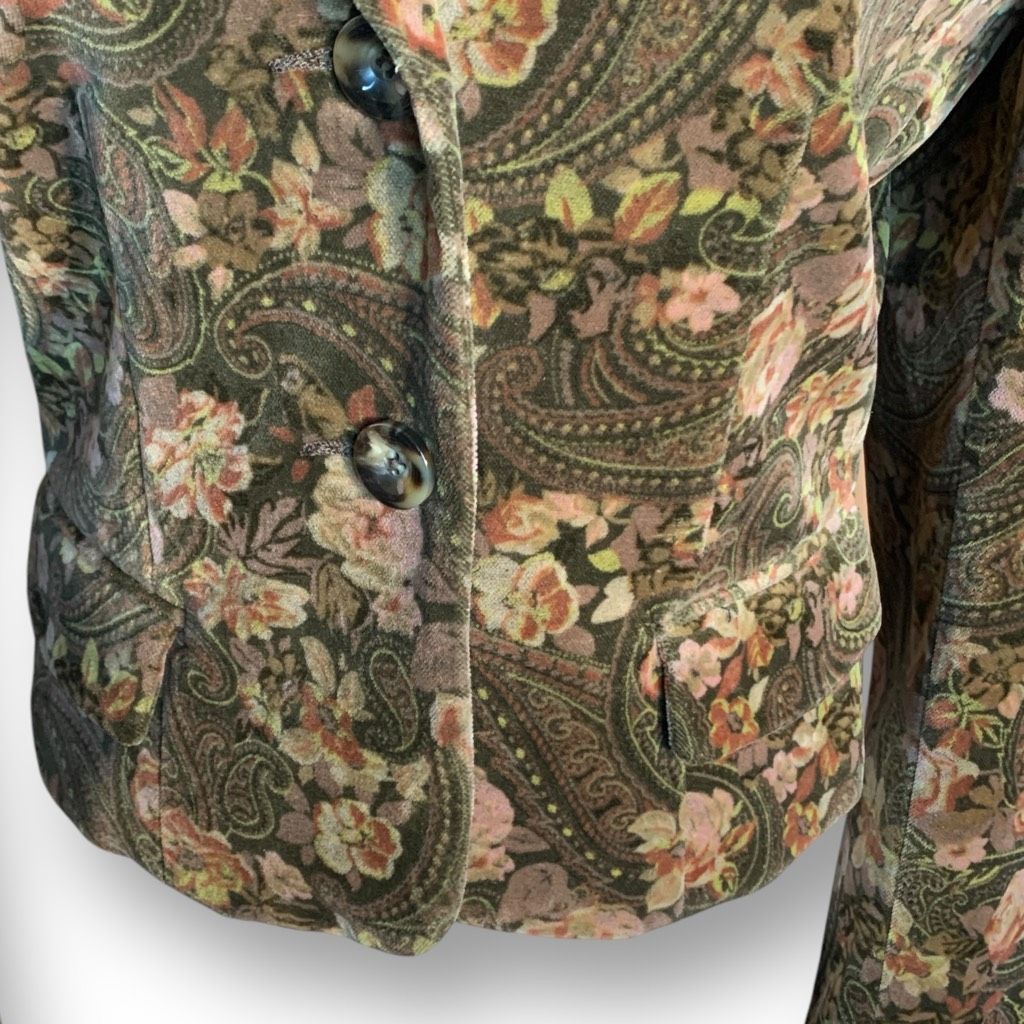 Vintage Vintage Brown Dark Floral Paisley Tailored Blazer Jacket Siz Size L / US 10 / IT 46 - 5 Thumbnail