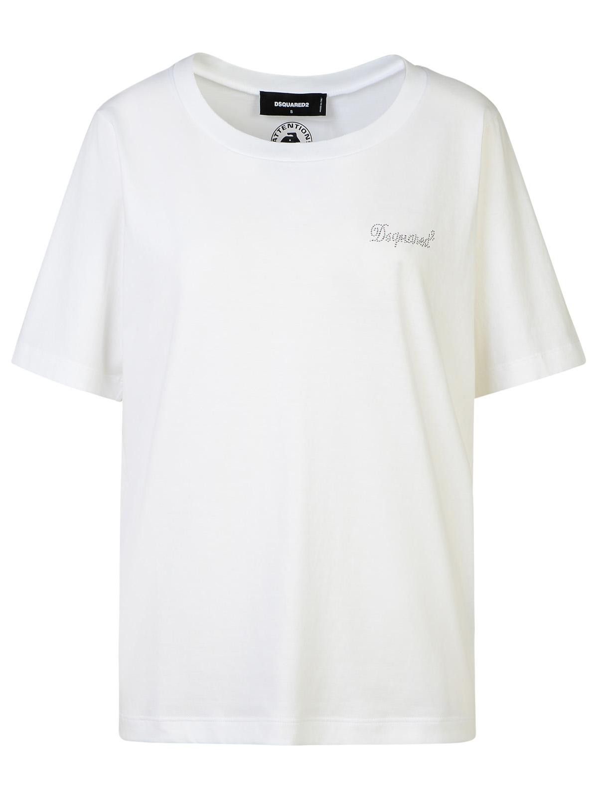 Dsquared2 DSQUARED2 White Cotton T-Shirt Size L / US 10 / IT 46 - 1 Thumbnail