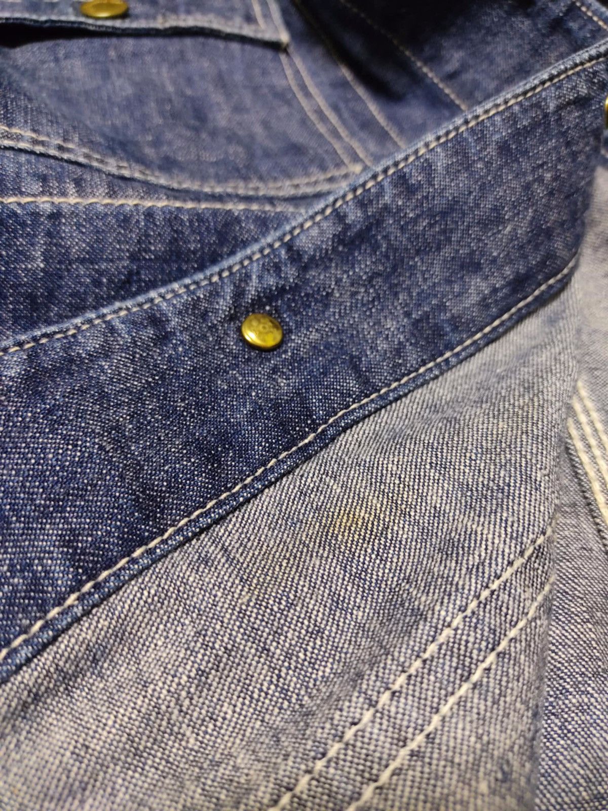 Big John × Vintage RARE Vintage BIG JOHN Denim Cactus Indigo Caverall Jacket Size US L / EU 52-54 / 3 - 9 Thumbnail