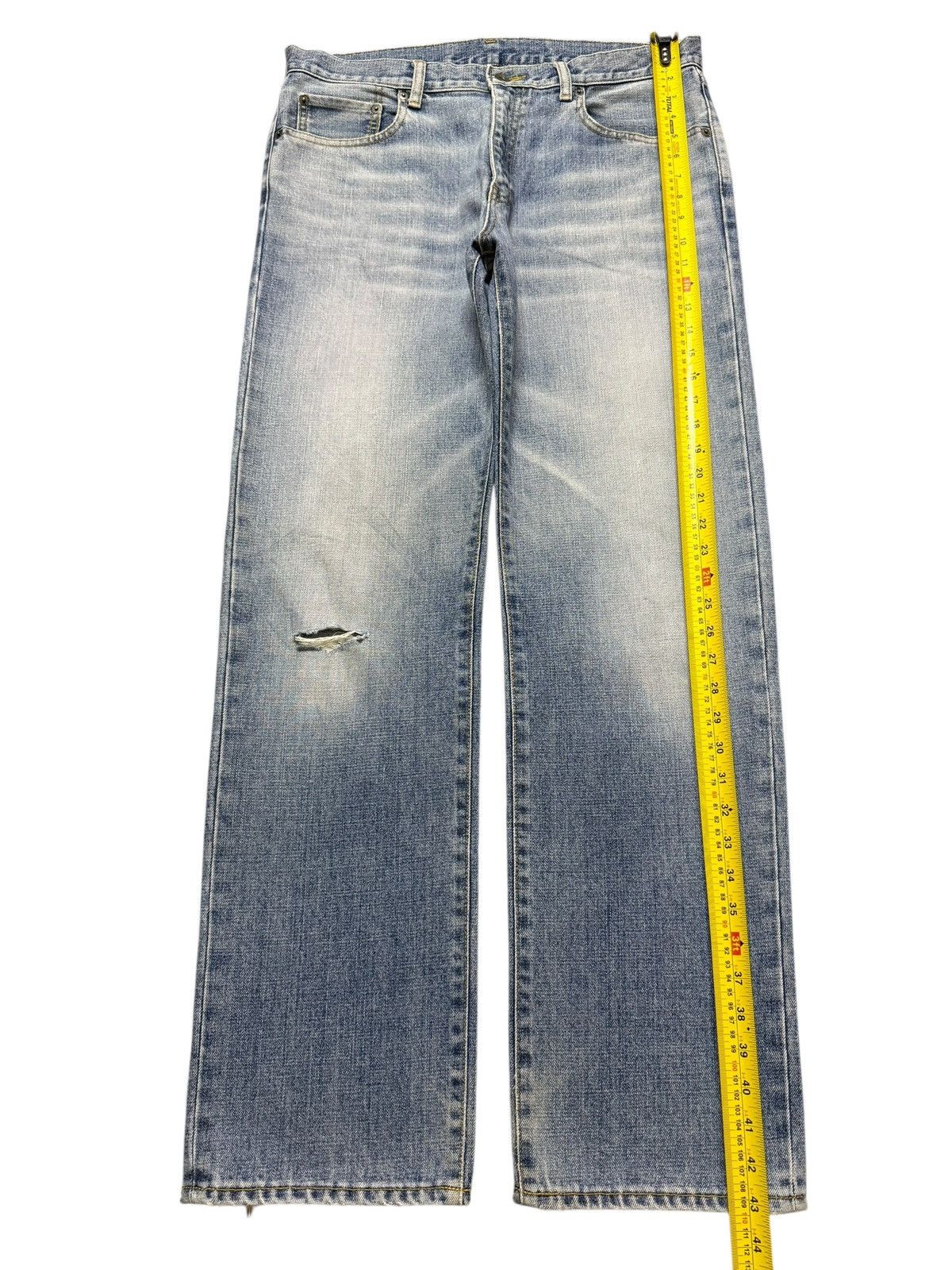 Uniqlo Vintage Y2K Japanese Uniqlo Faded Wash Distress Straight Leg Size US 34 / EU 50 - 9 Thumbnail