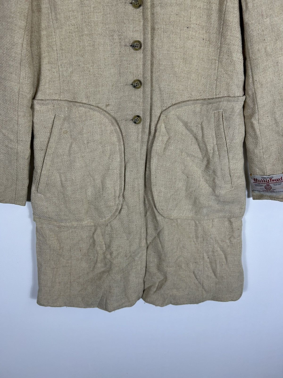American Rag × Harris Tweed × Vintage ⚡️Vintage American Rag Cle Harris Tweed Button Long Coat Size S / US 4 / IT 40 - 5 Thumbnail