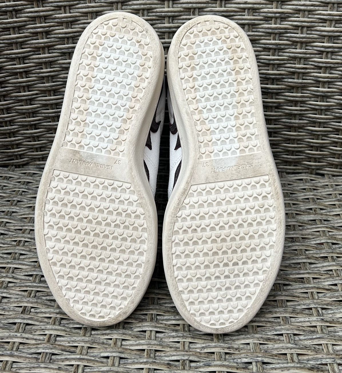 Isabel Marant × Isabel Marant Etoile Isabel Marant ETOILE Gilly Low-Top Canvas Leather Sneakers Size US 7 / IT 37 - 7 Thumbnail