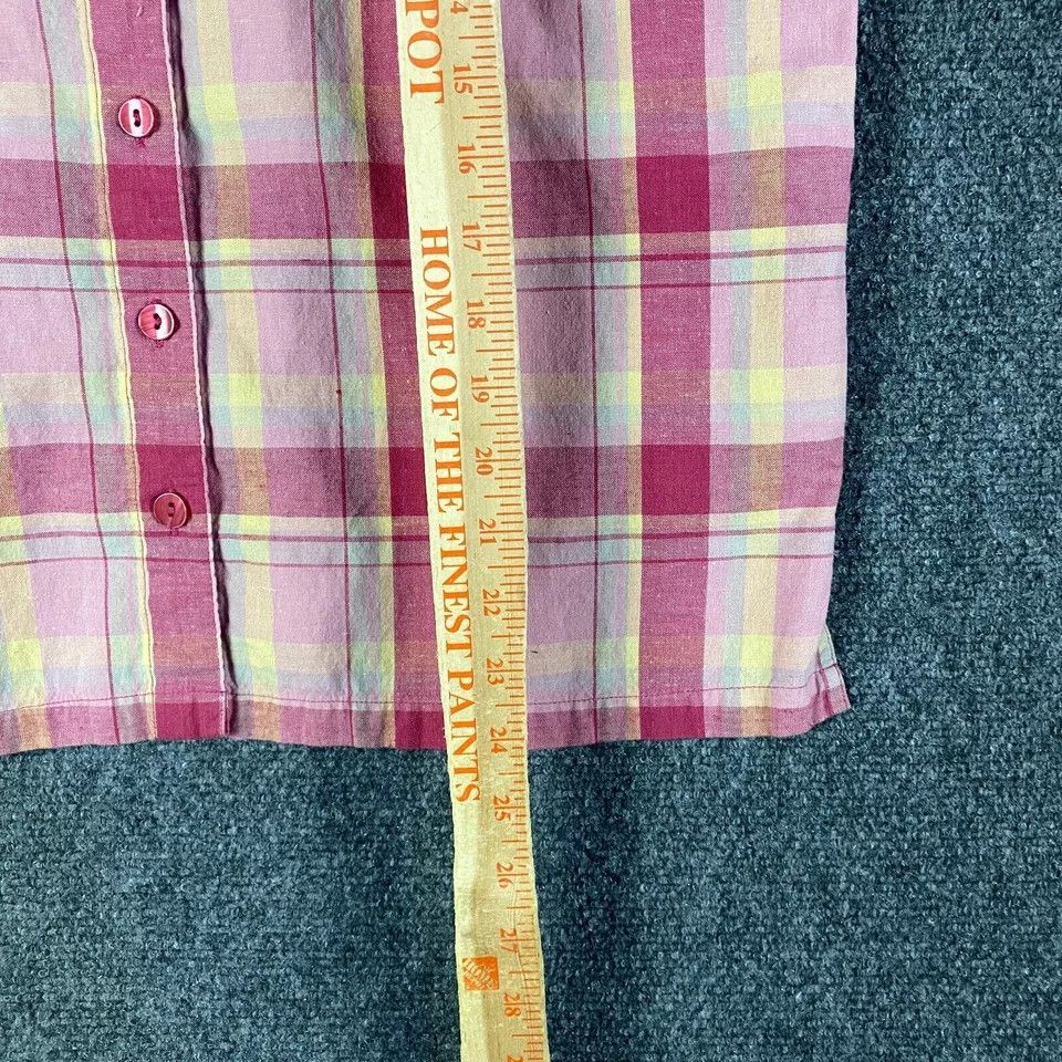 Other Christopher & Banks Top Women's Medium Plaid Button Up Pink Size M / US 6-8 / IT 42-44 - 4 Thumbnail
