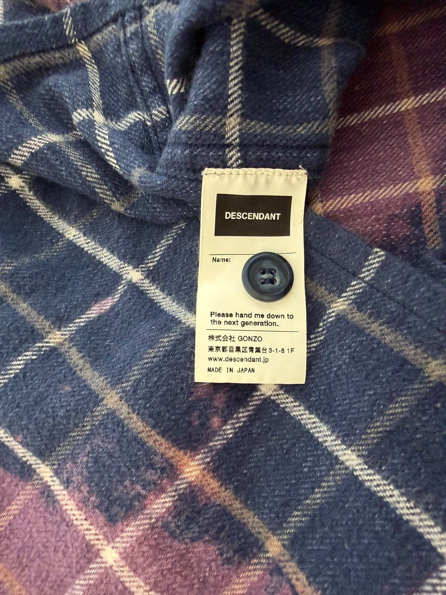Descendant Descendant Moss Check Tie-Dye LS Shirt Size US L / EU 52-54 / 3 - 3 Thumbnail