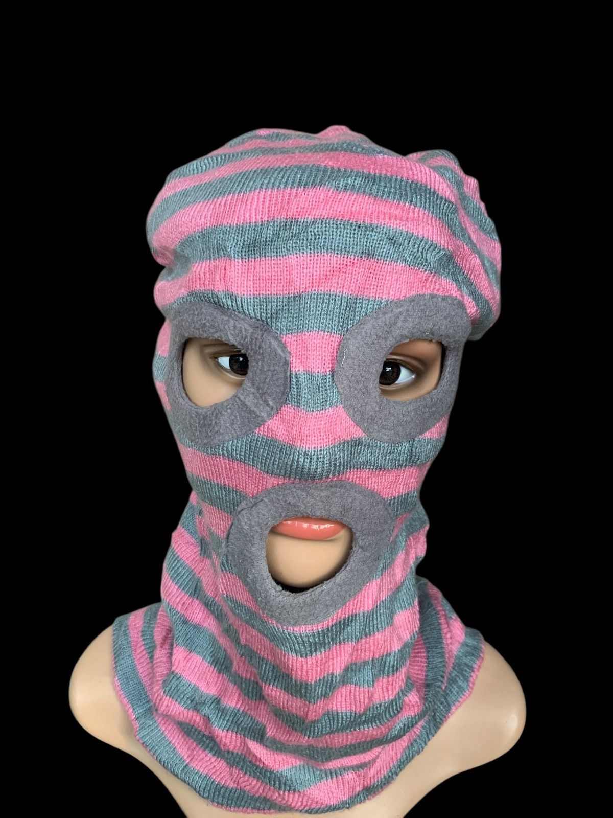 Japanese Brand × Kapital × Vintage Pink Balaclava Knitted Hat Full Masker Japanese Style 🇯🇵 Size ONE SIZE - 8 Thumbnail