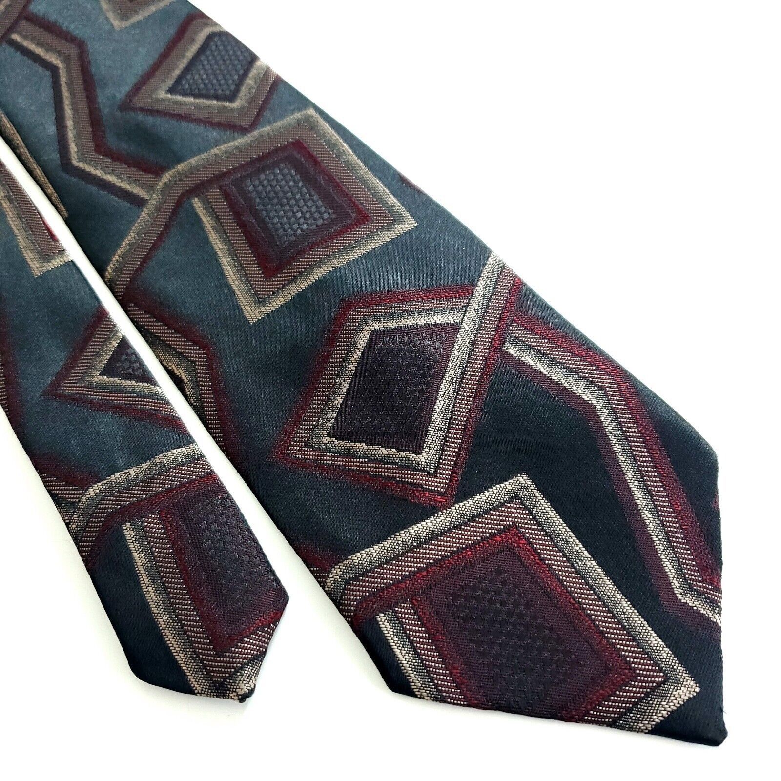 Other Wembley Polyester Green Red Woven Abstract Metallic Tie Size ONE SIZE - 1 Thumbnail