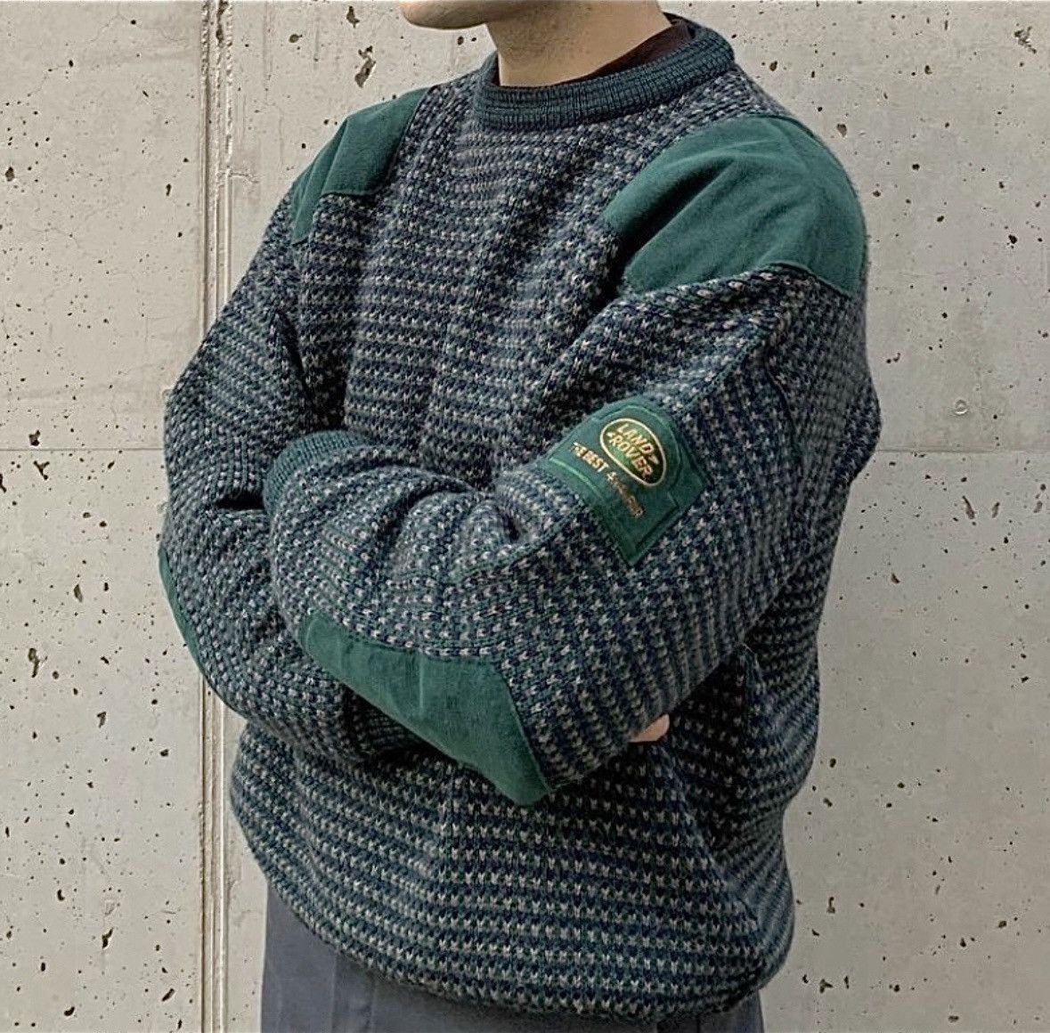 image of Cashmere Wool x Vintage 90's Land Rover British Wool Sweater in Green, Men's (Size XL)