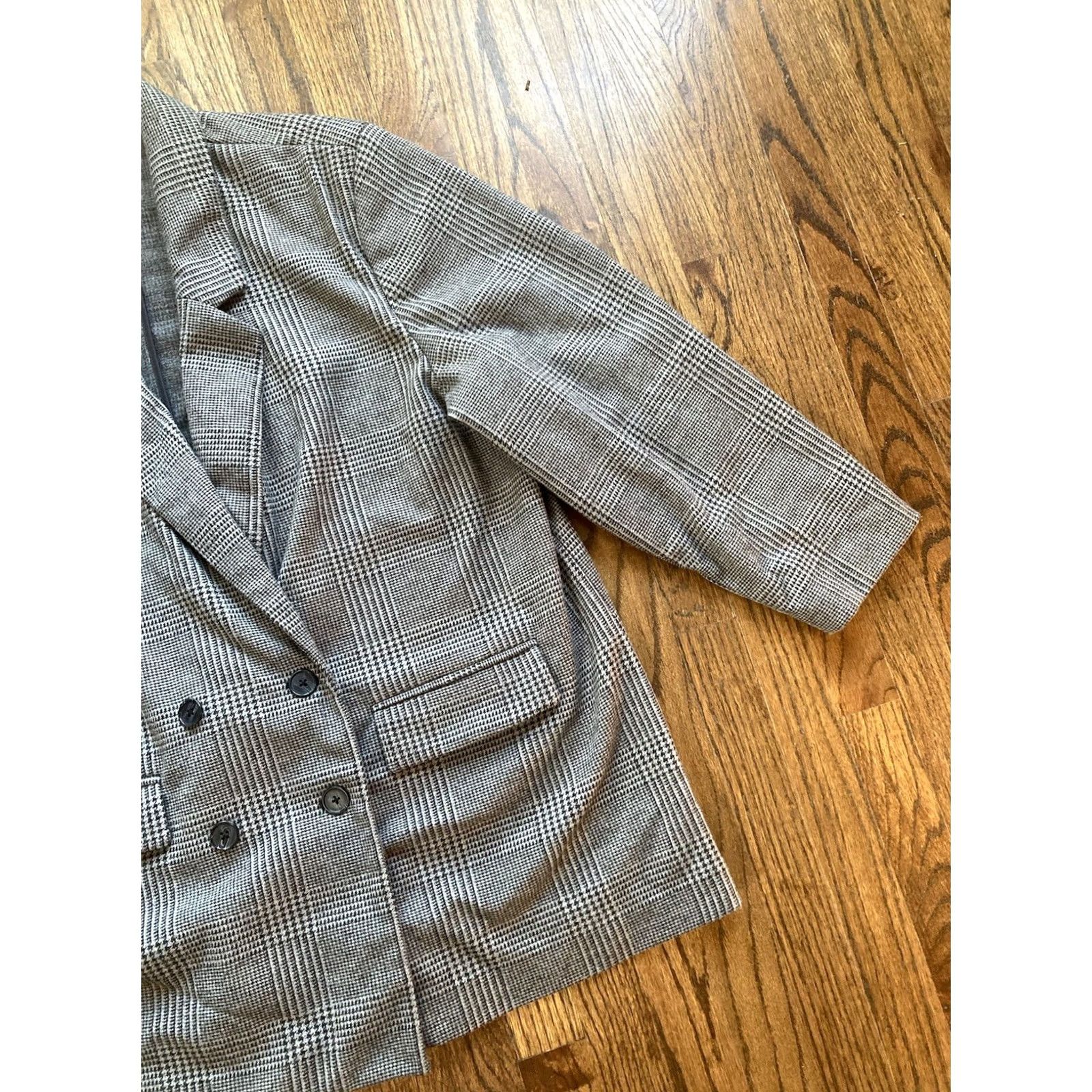 Gap GAP Womens 2XL Gray Plaid Peacoat Blazer Double Breasted Size XXL / US 16-18 / IT 52-54 - 3 Thumbnail