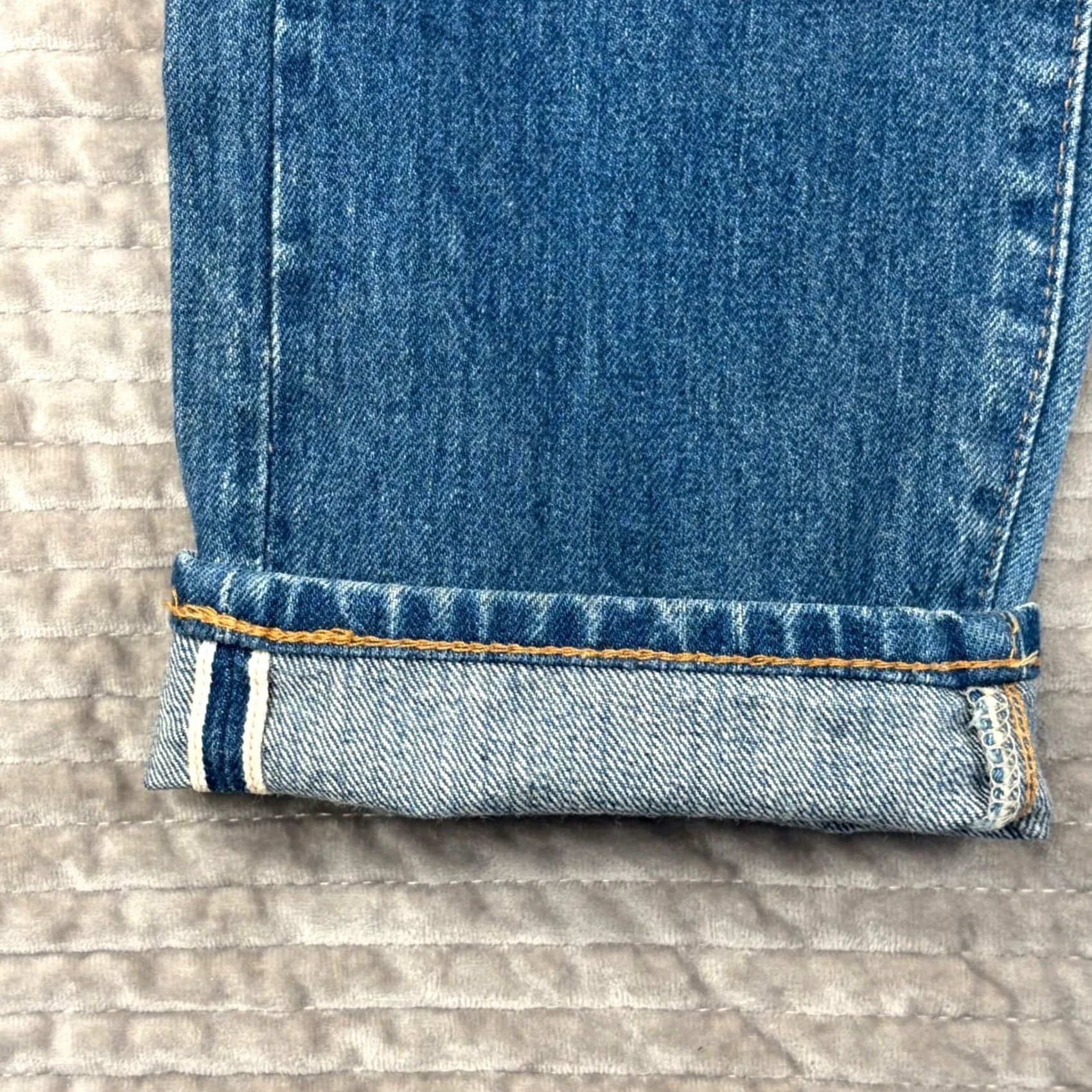 Levi's Levi's 505 Regular Fit Selvedge Denim Jeans Medium Wash W27 Mens Regular Jeans Size US 27 - 7 Thumbnail