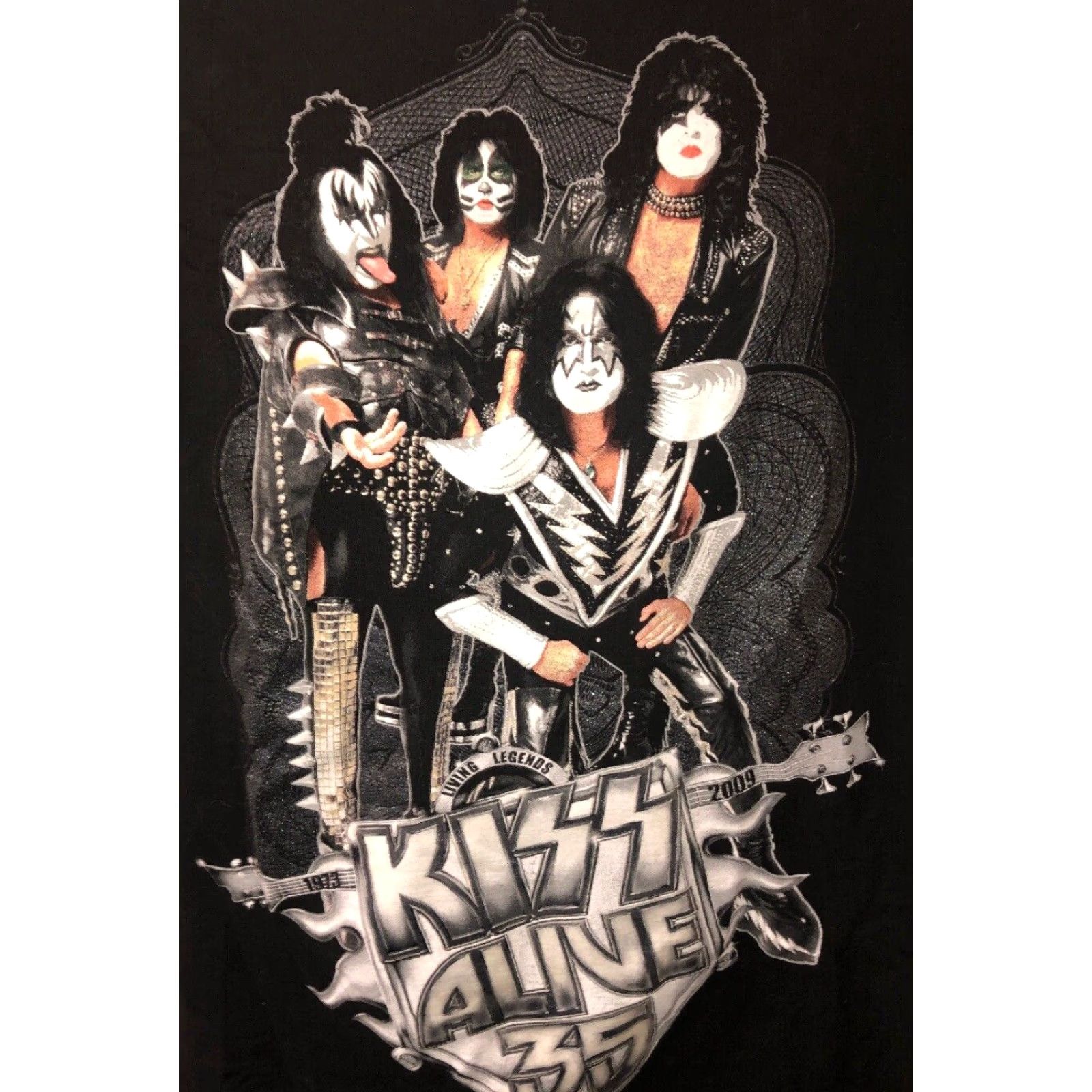 Vintage VINTAGE Kiss Alive 35th Anniversary Men's Graphic T-Shirt Short Sleeve Crew Neck Cotton Black Size S 19 Inch Armpit Size US S / EU 44-46 / 1 - 2 Thumbnail