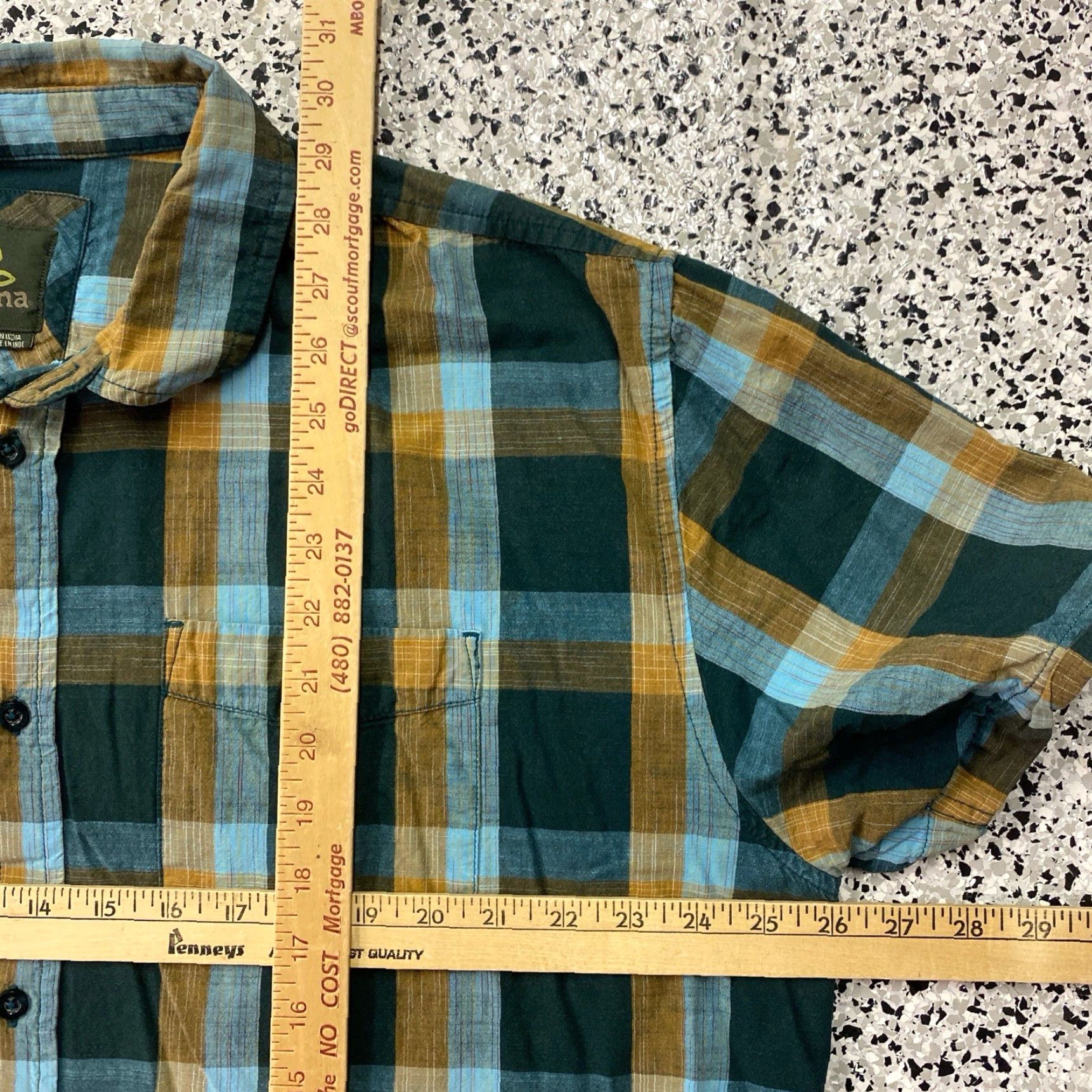 Prana Prana Shirt Mens XXL Short Sleeve Button Up Green Plaid Size US XXL / EU 58 / 5 - 3 Thumbnail