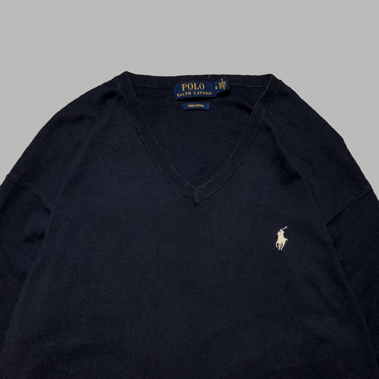 Loro Piana × Polo Ralph Lauren × Ralph Lauren Polo Ralph Lauren Vintage V-Neck Sweater 100% Pima Cotton Size US L / EU 52-54 / 3 - 2 Thumbnail
