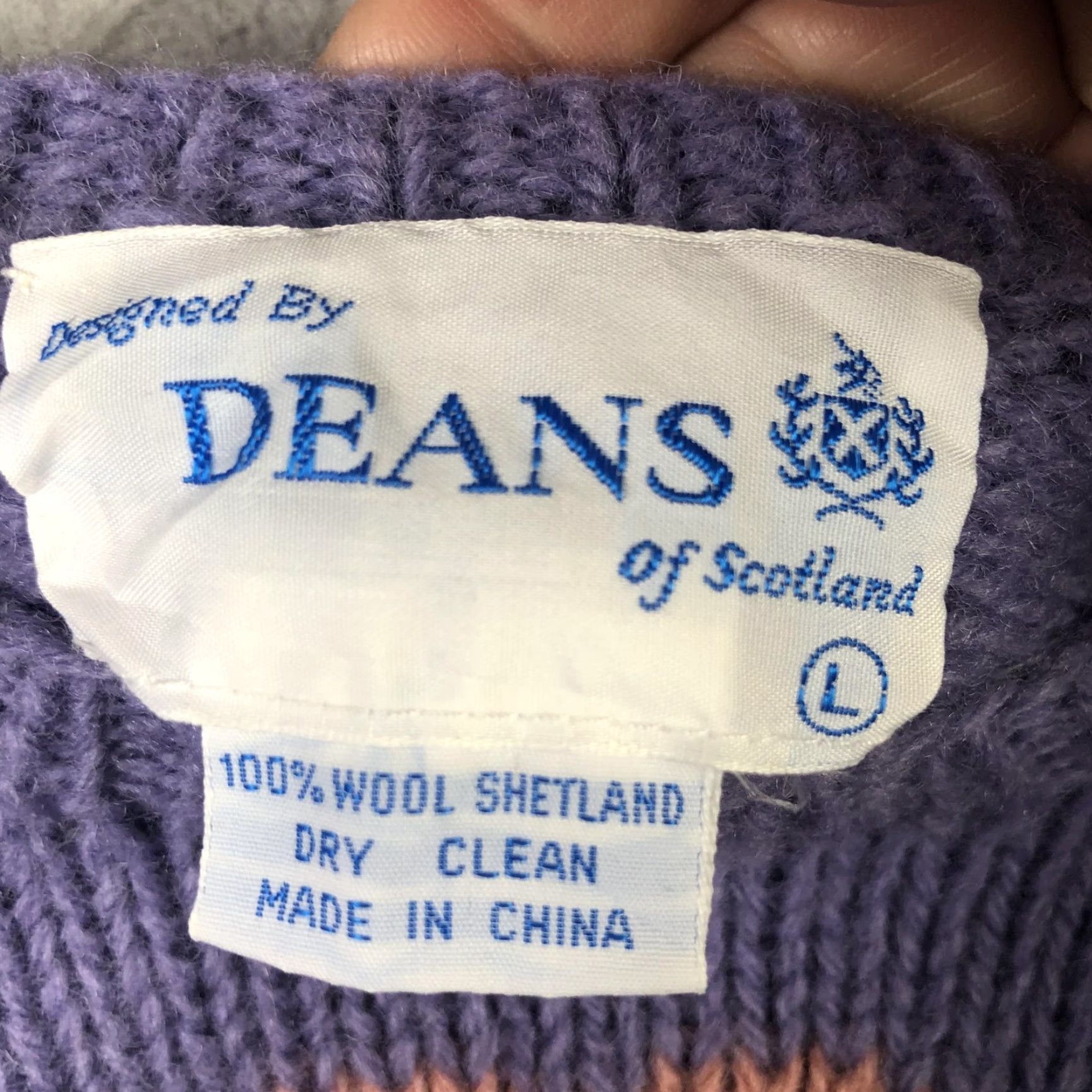 Folk VINTAGE Deans Of Scotland Sweater Women L Wool Folk Art Couple Graphic Knit Love Country Size L / US 10 / IT 46 - 6 Thumbnail